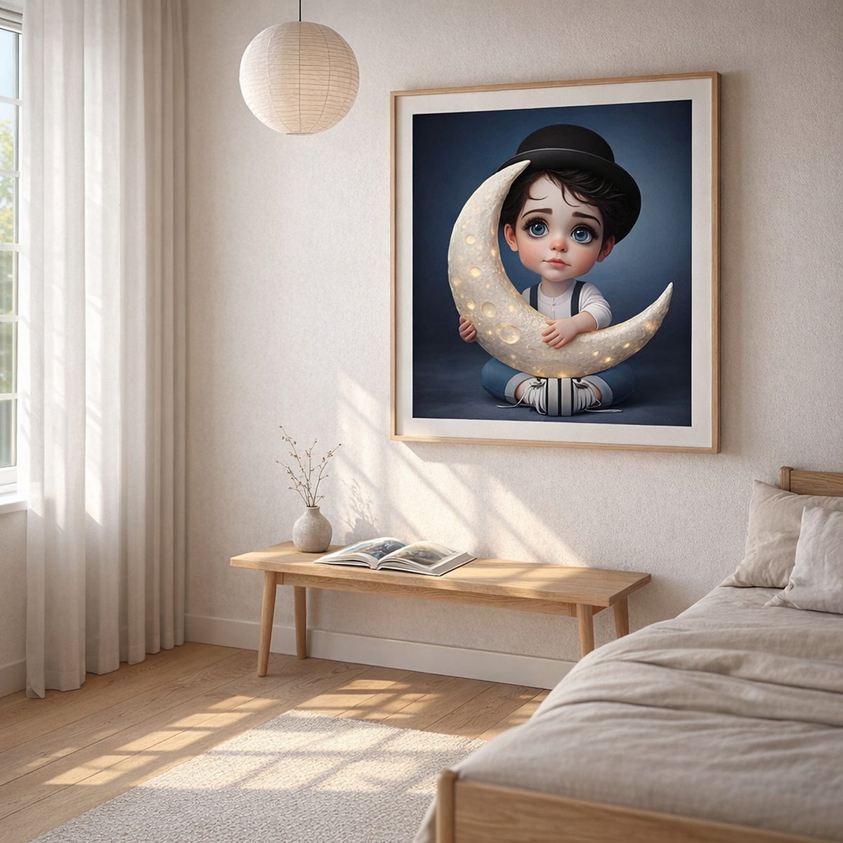 Eddy atrapa la luna para soñar - Eddy BROOD - Artista de arte generativo - L'Adresse des Maîtres