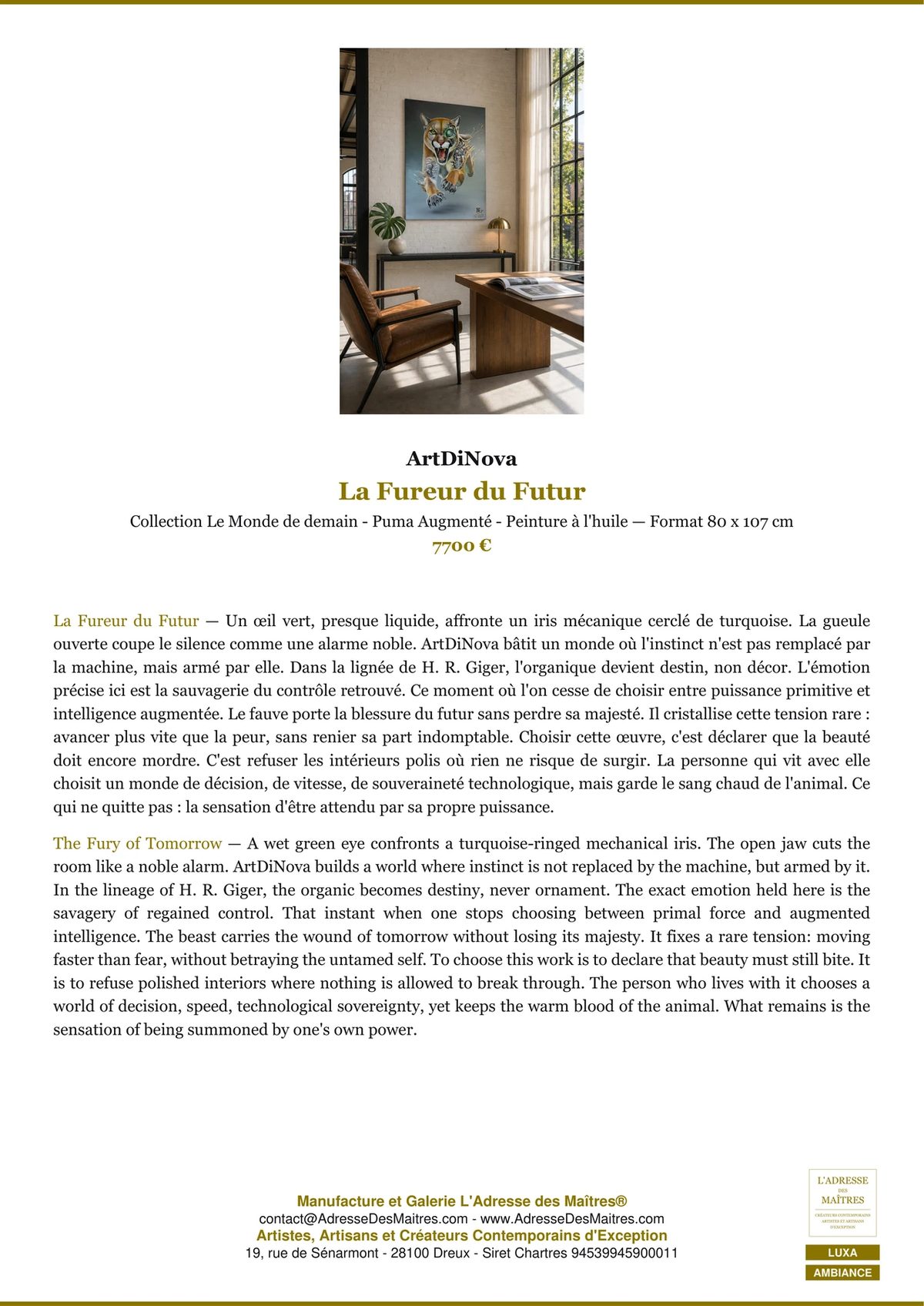 La Fureur du Futur — Ambiance — ArtDiNova