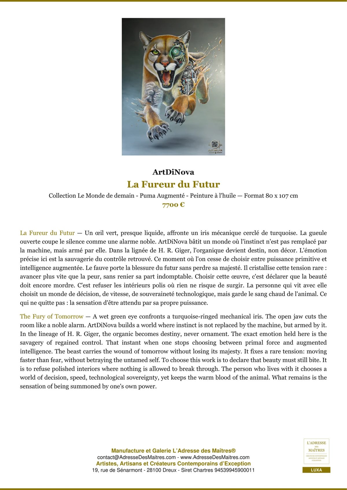 La Fureur du Futur — ArtDiNova