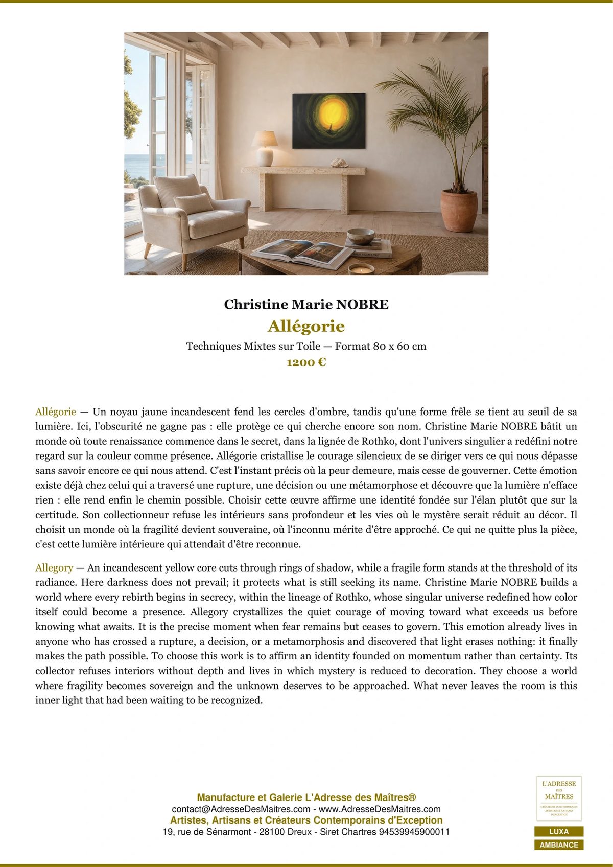 Allégorie — Ambiance — Christine Marie NOBRE