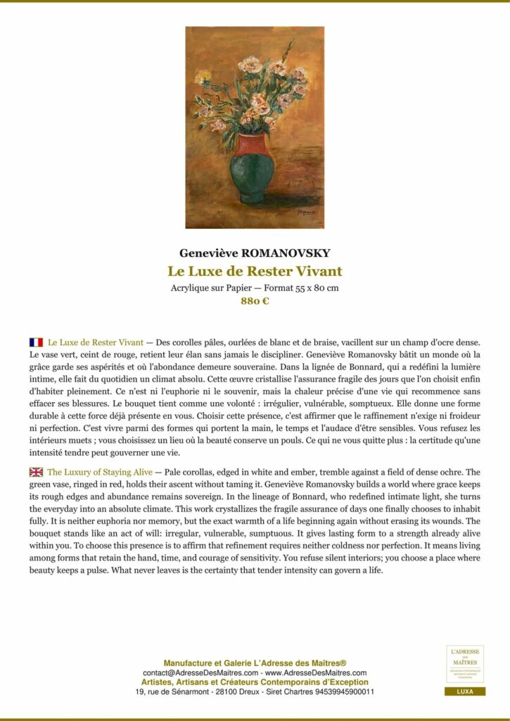 Acrylic Painting on Paper — Art Contemporain — L'Adresse des Maîtres®