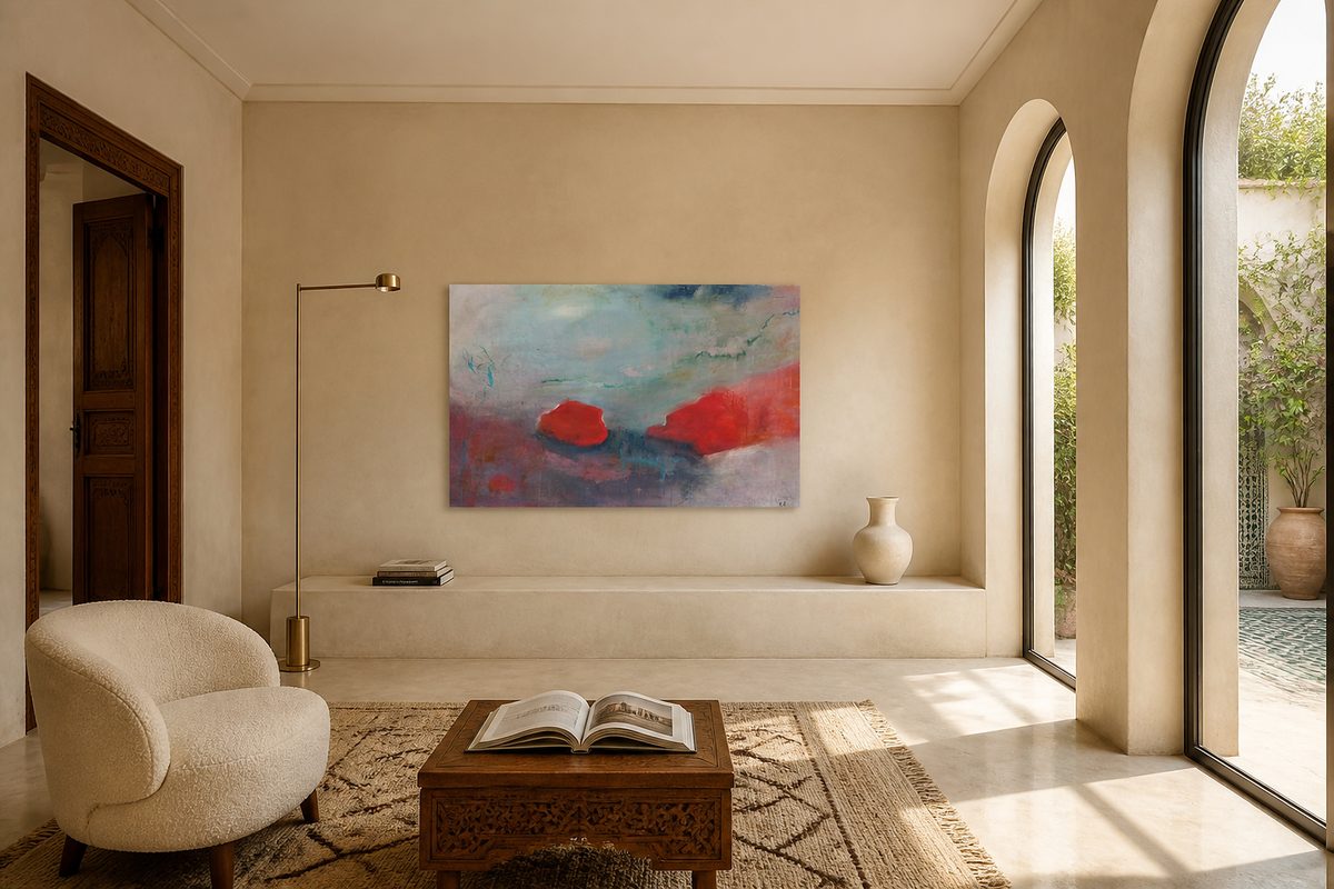 Mixed Media on Kraft Paper Mounted on Canvas — Art Contemporain — L'Adresse des Maîtres®