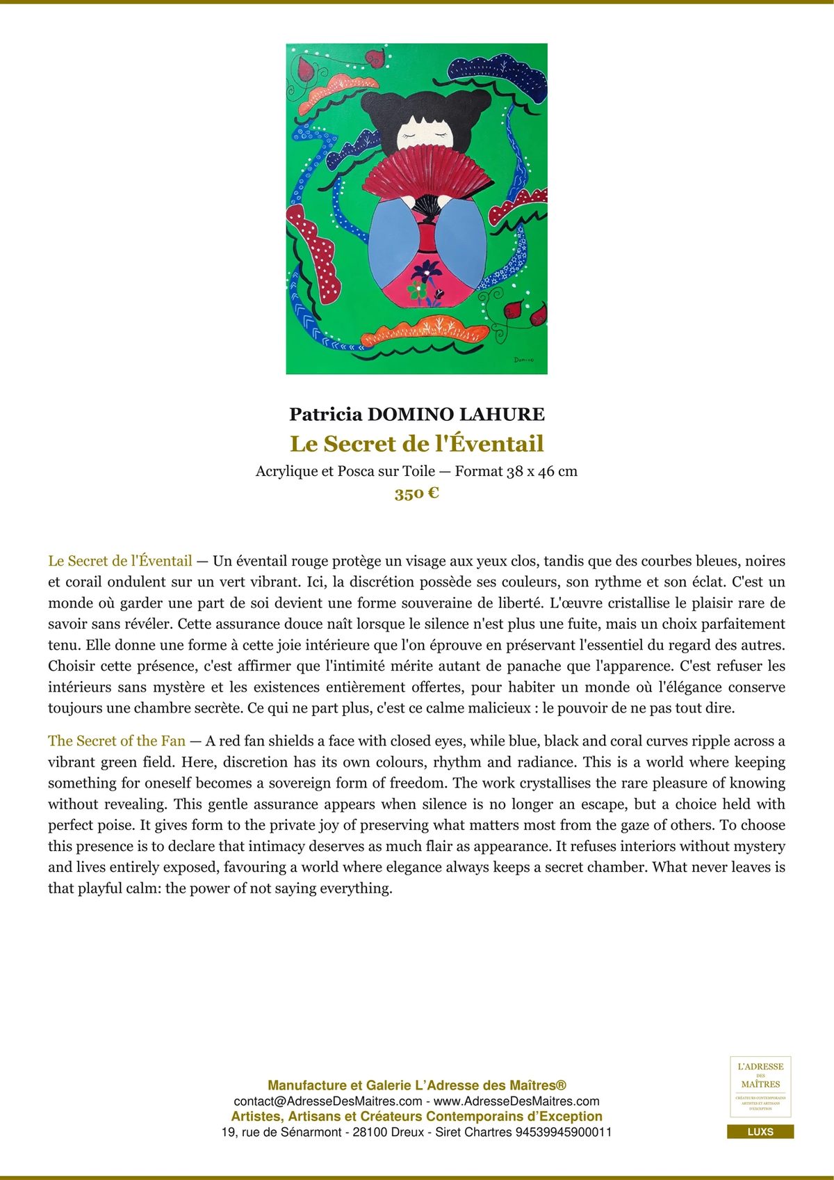 Le secret de l’éventail — Patricia DOMINO LAHURE