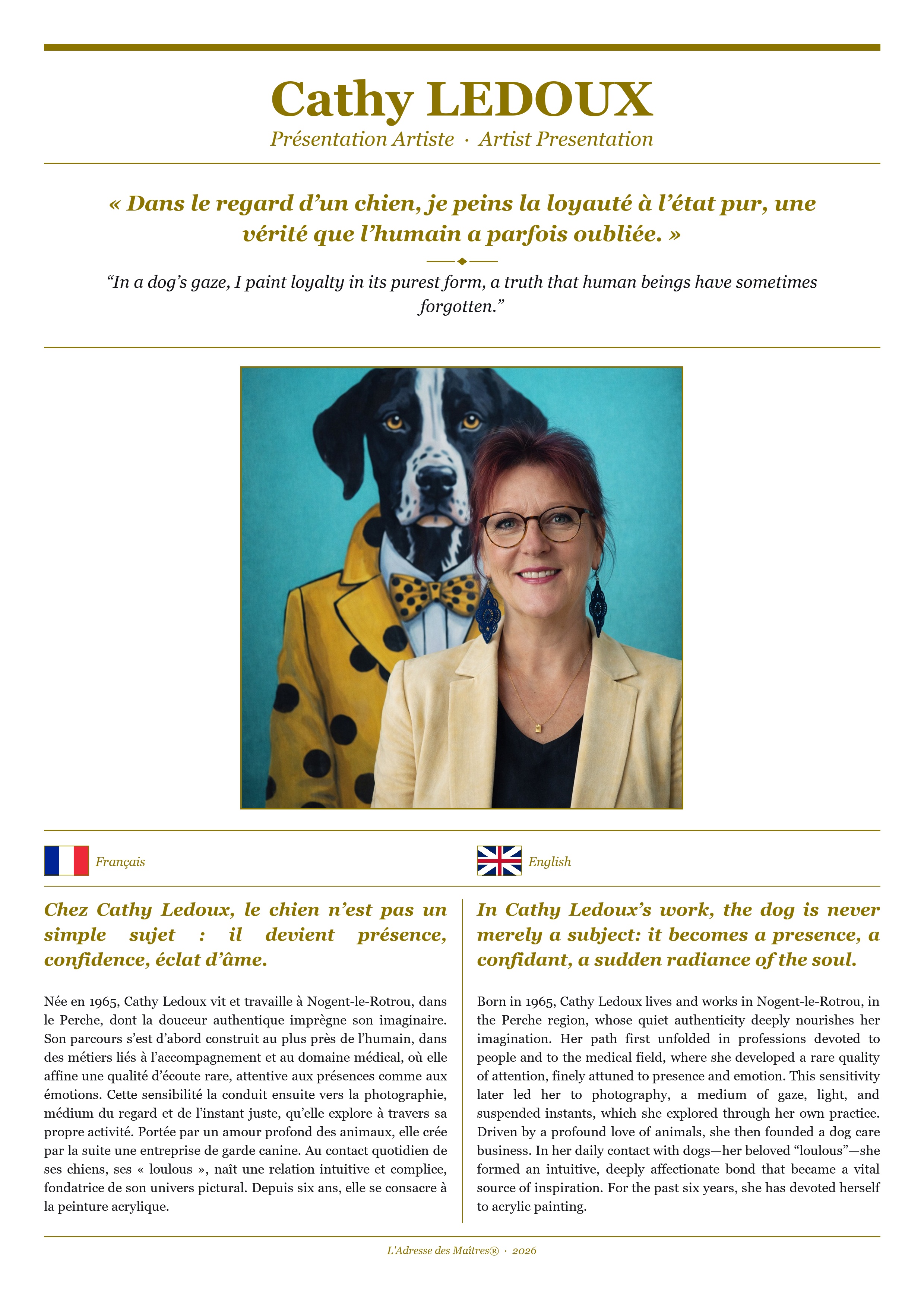 Présentation de l'artiste Cathy LEDOUX — Couverture Blanche