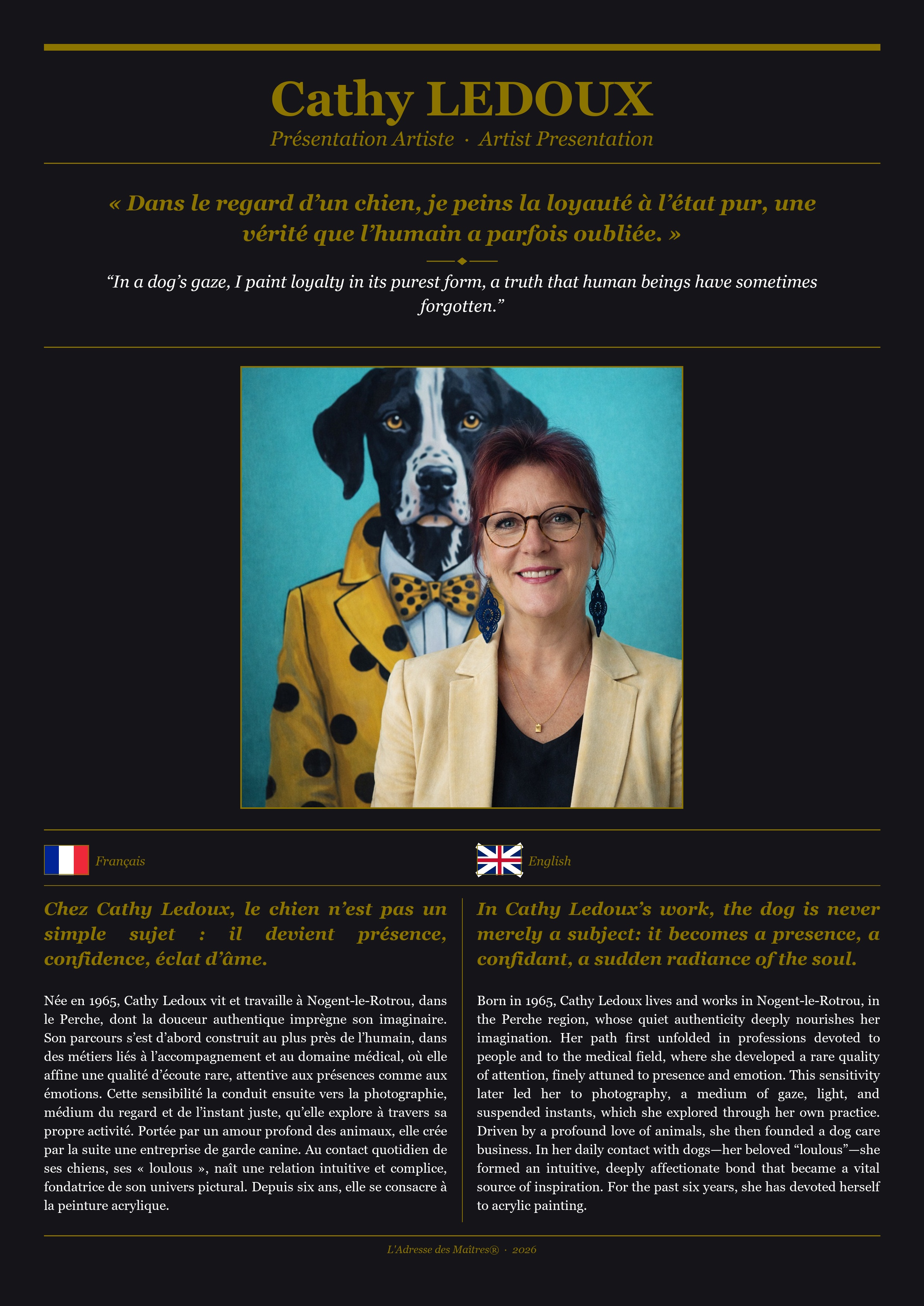 Présentation de l'artiste Cathy LEDOUX — Couverture Noire