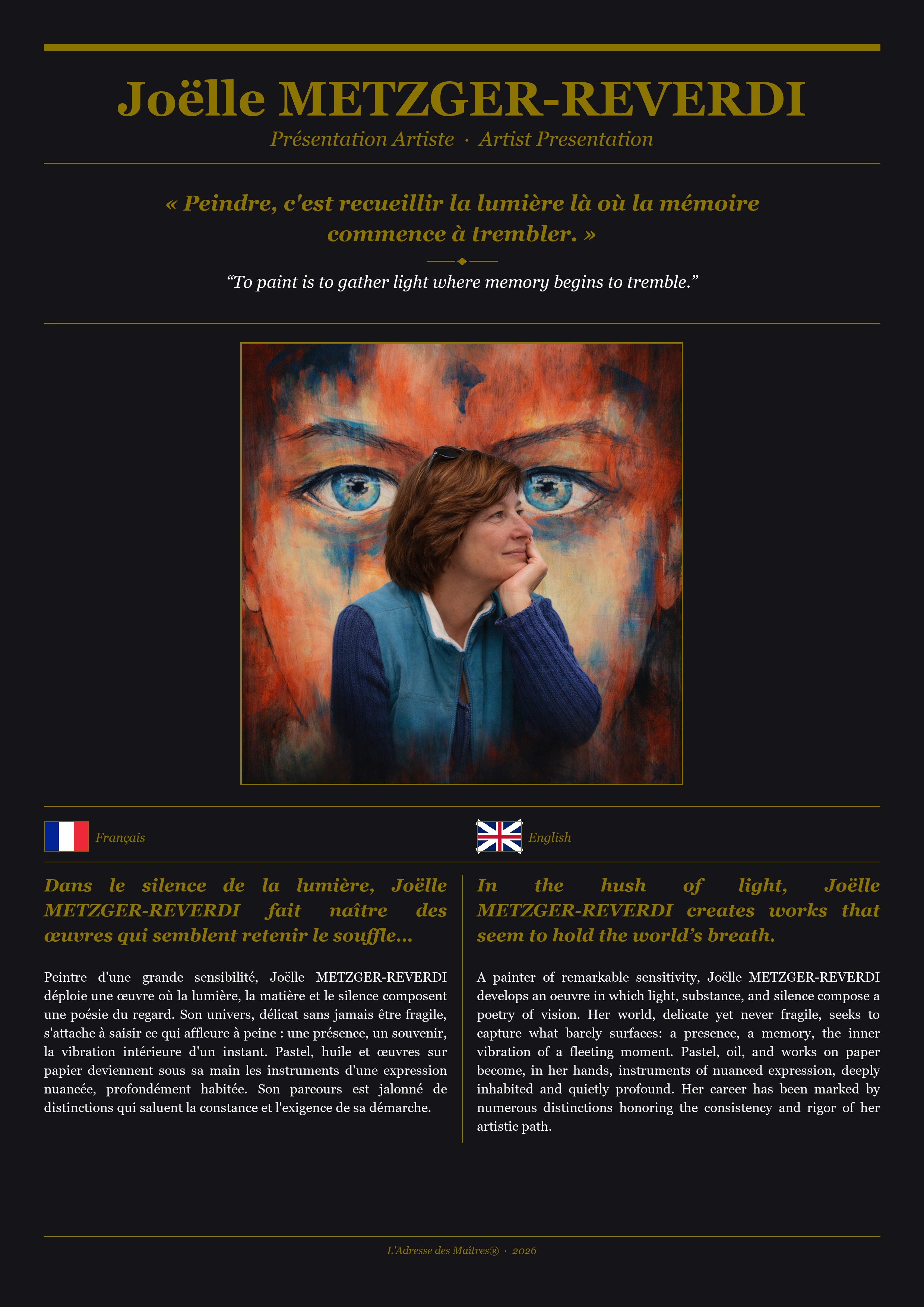 Présentation de l'artiste Joëlle METZGER-REVERDI — Couverture Noire