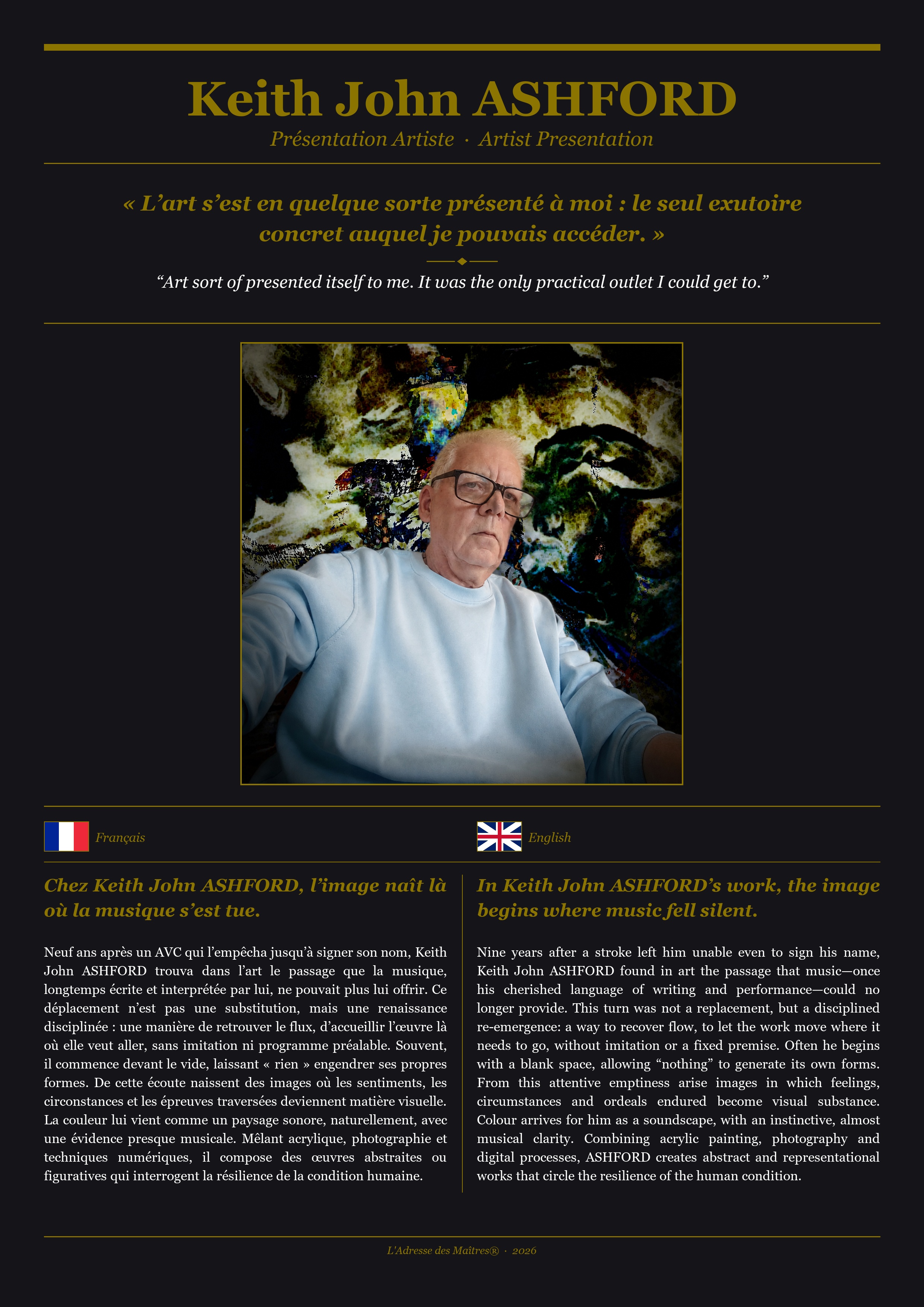 Présentation de l'artiste Keith John ASHFORD — Couverture Noire