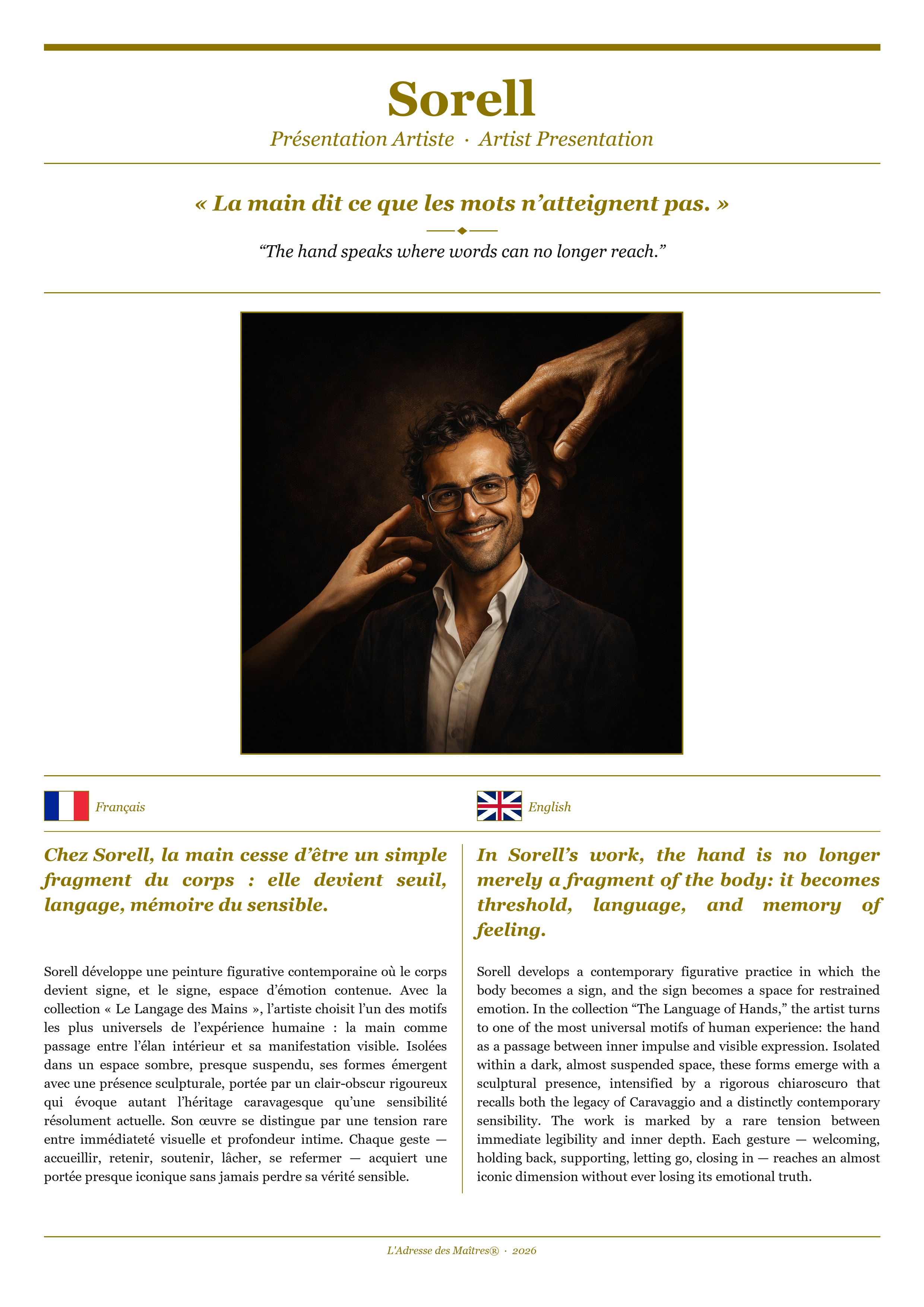 Présentation de l'artiste Sorell — Couverture Blanche