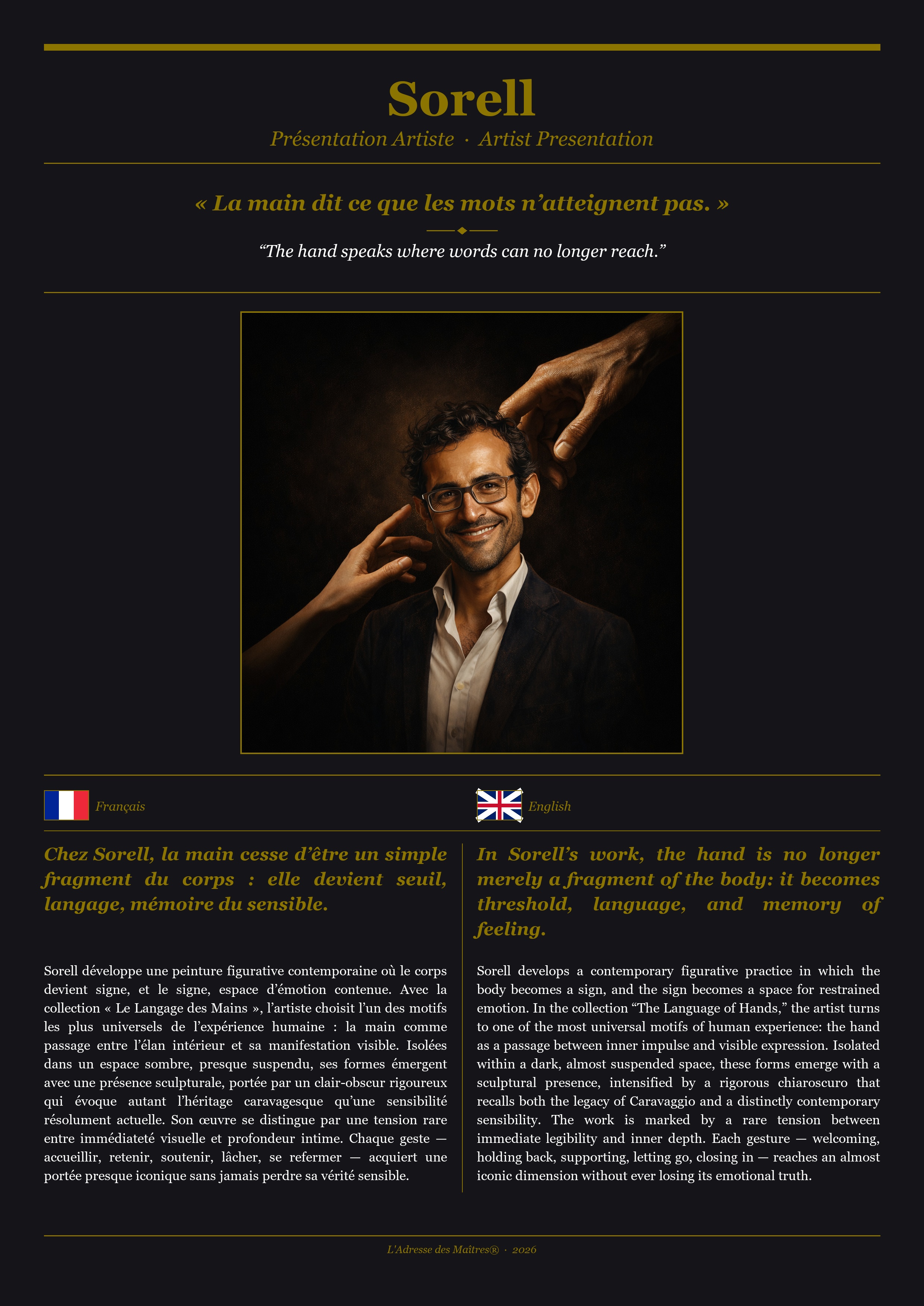 Présentation de l'artiste Sorell — Couverture Noire