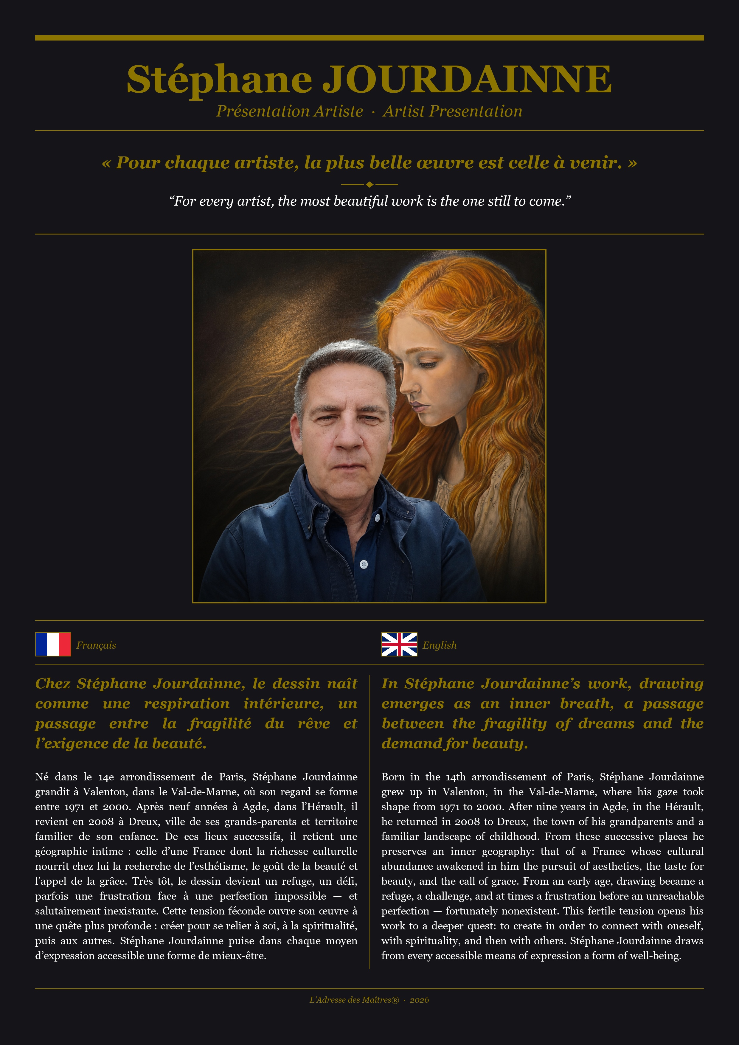 Présentation de l'artiste Stéphane JOURDAINNE — Couverture Noire