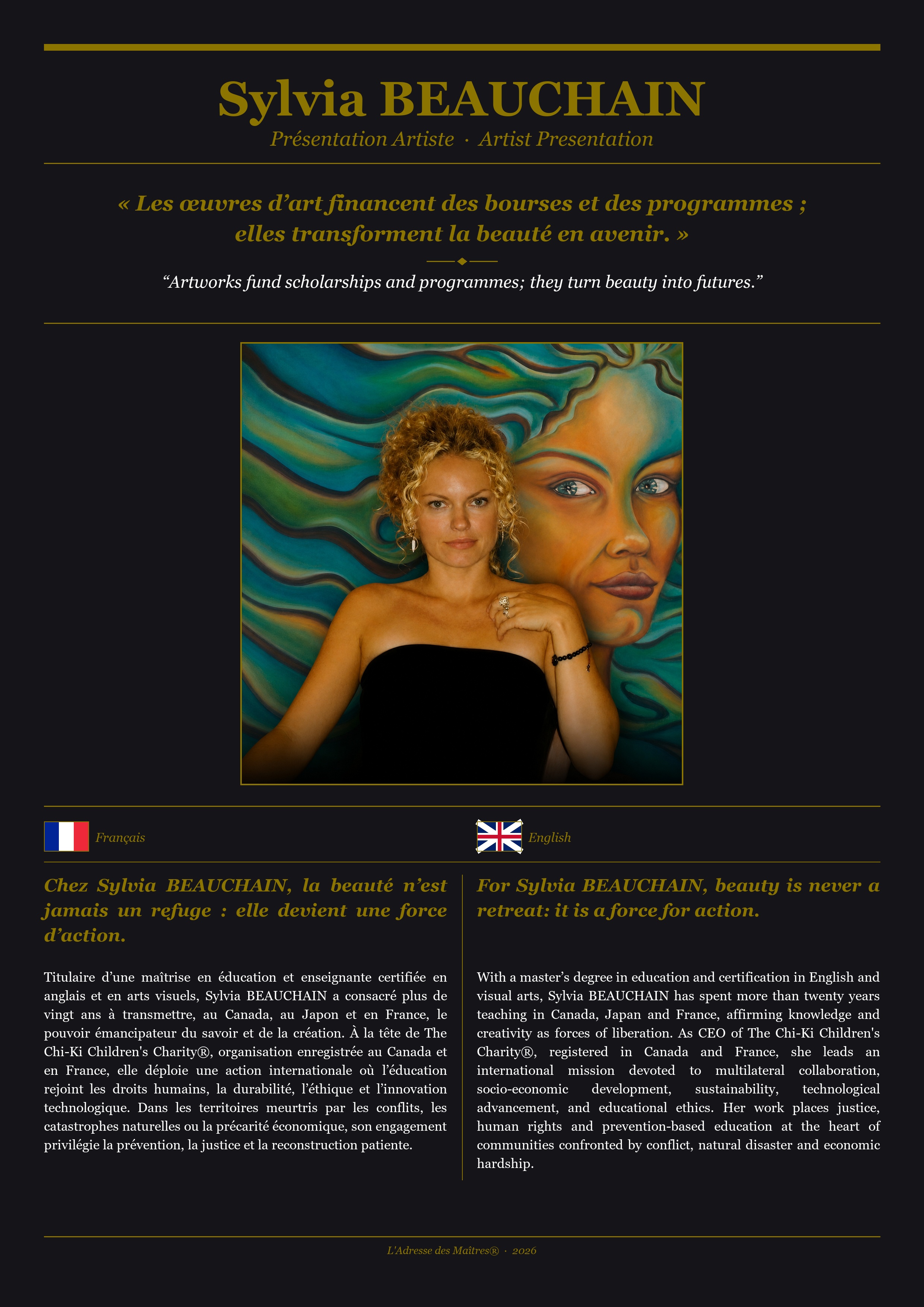 Présentation de l'artiste Sylvia BEAUCHAIN — Couverture Noire