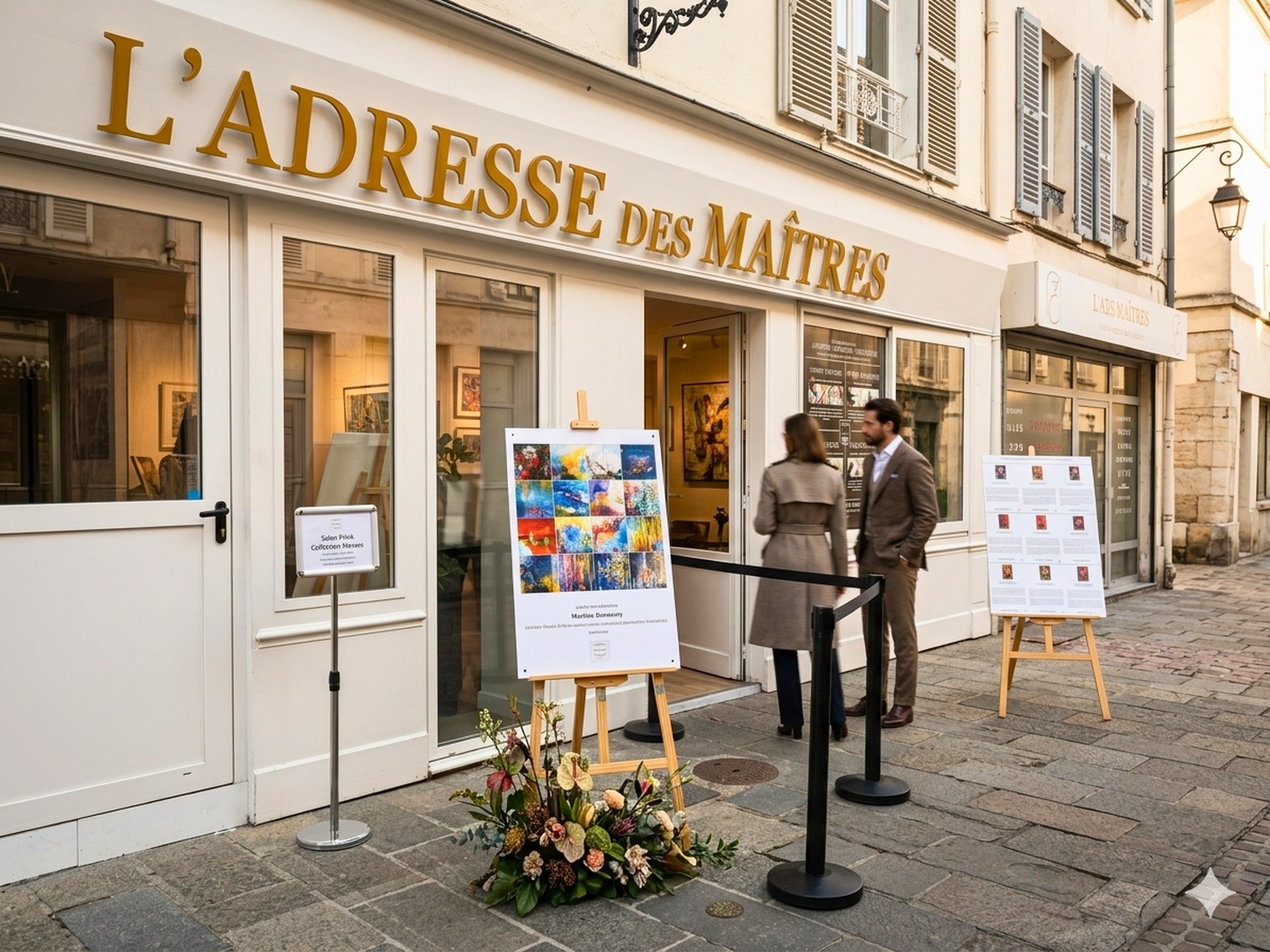 Devanture de la galerie L'Adresse des Maîtres, 19 rue de Sénarmont à Dreux