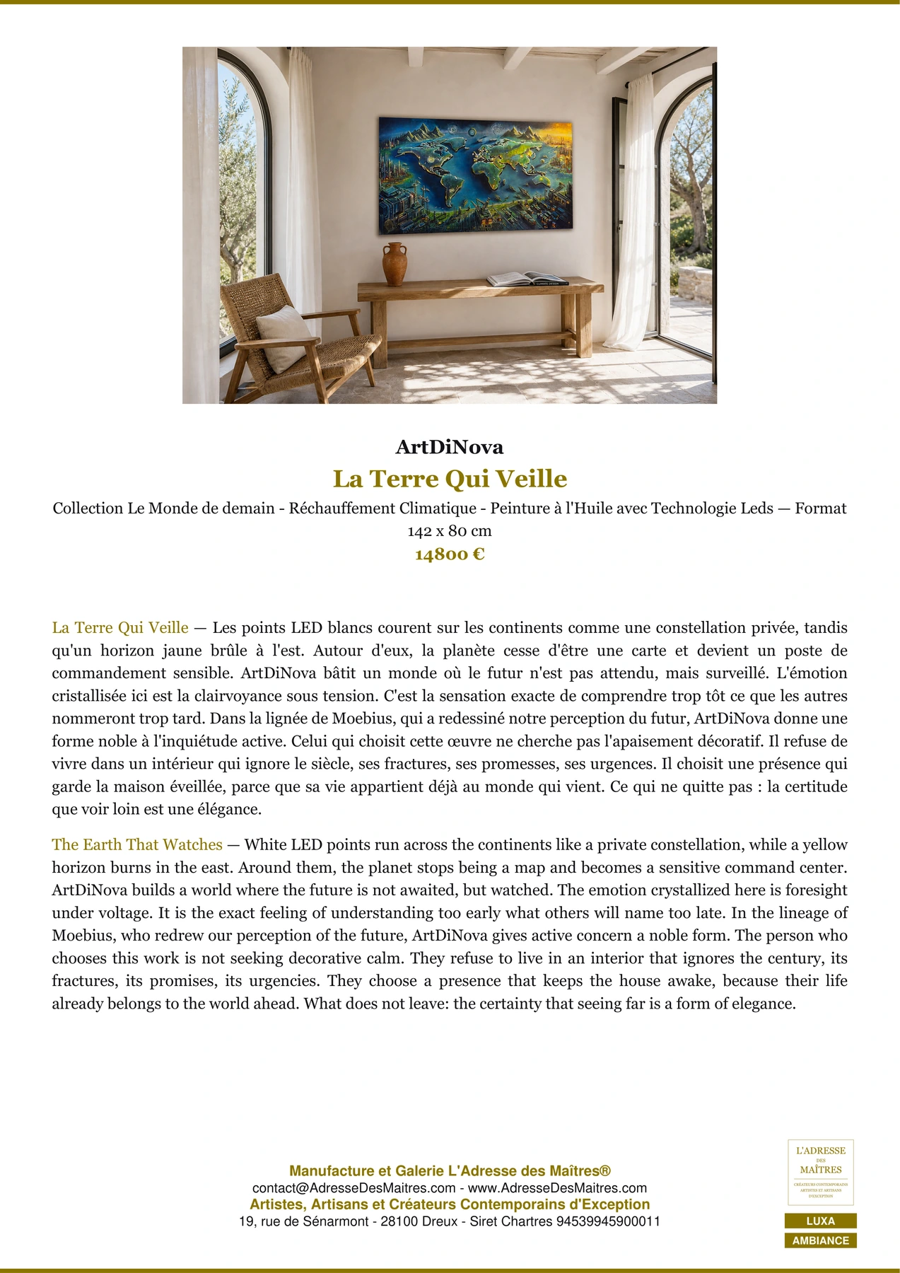 Fiche Premium Ambiance - La Terre Qui Veille - ArtDiNova - L'Adresse des Maîtres®