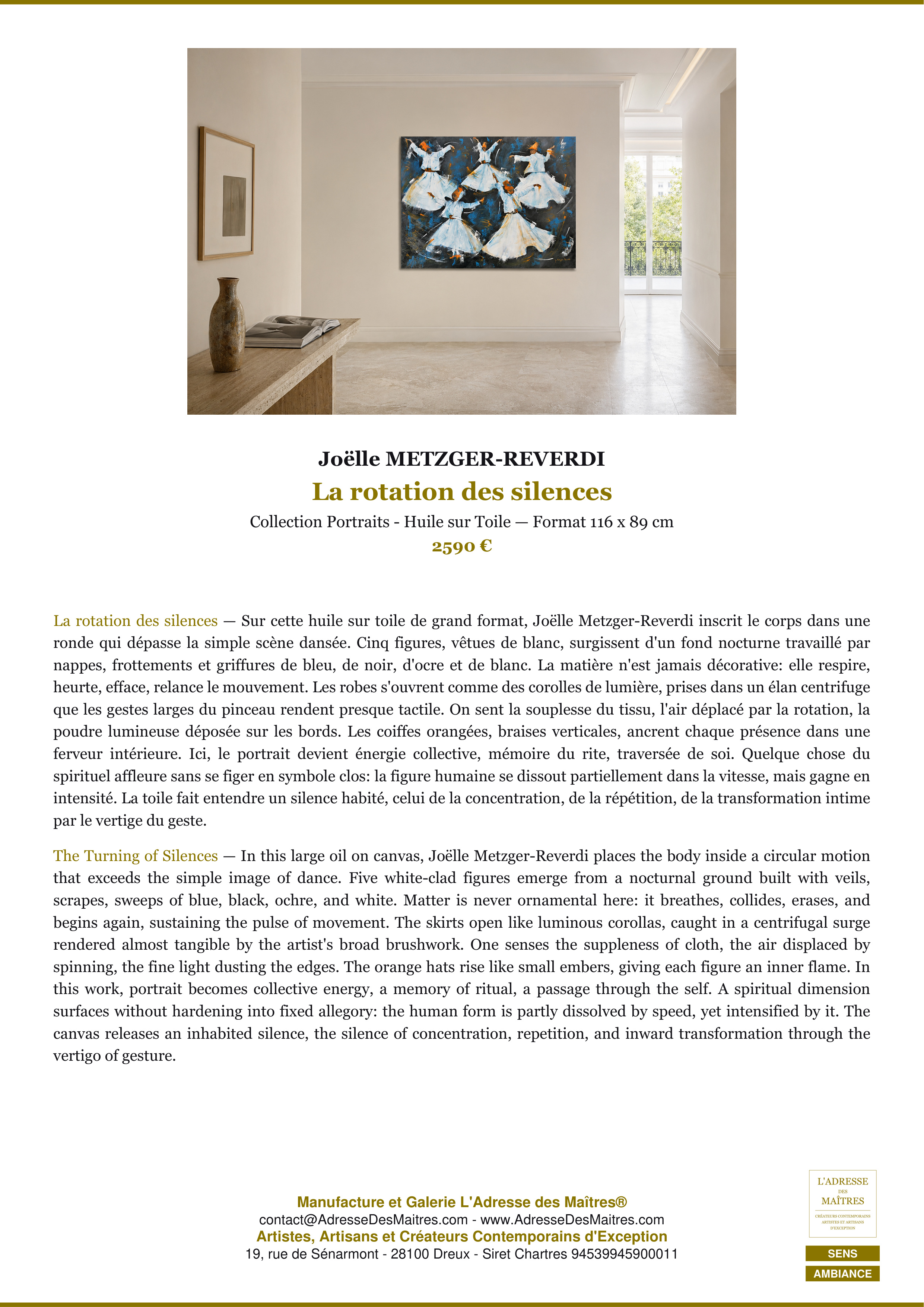 Fiche Premium Ambiance — La rotation des silences — Joëlle METZGER-REVERDI — L'Adresse des Maîtres®