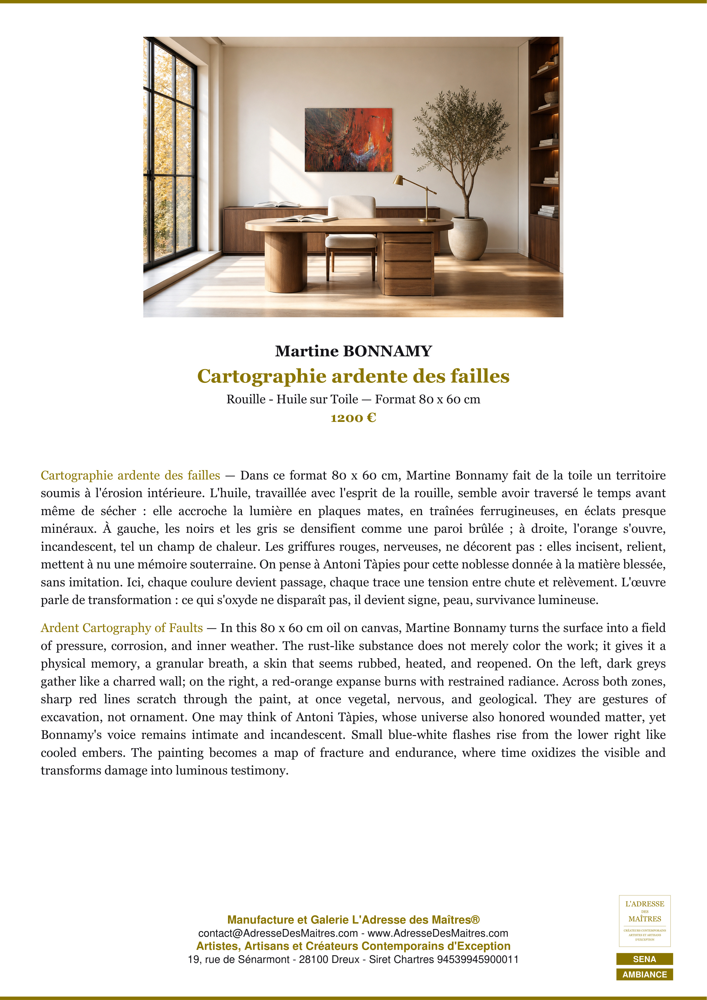 Fiche Premium Ambiance — Cartographie ardente des failles — Martine BONNAMY — L'Adresse des Maîtres®
