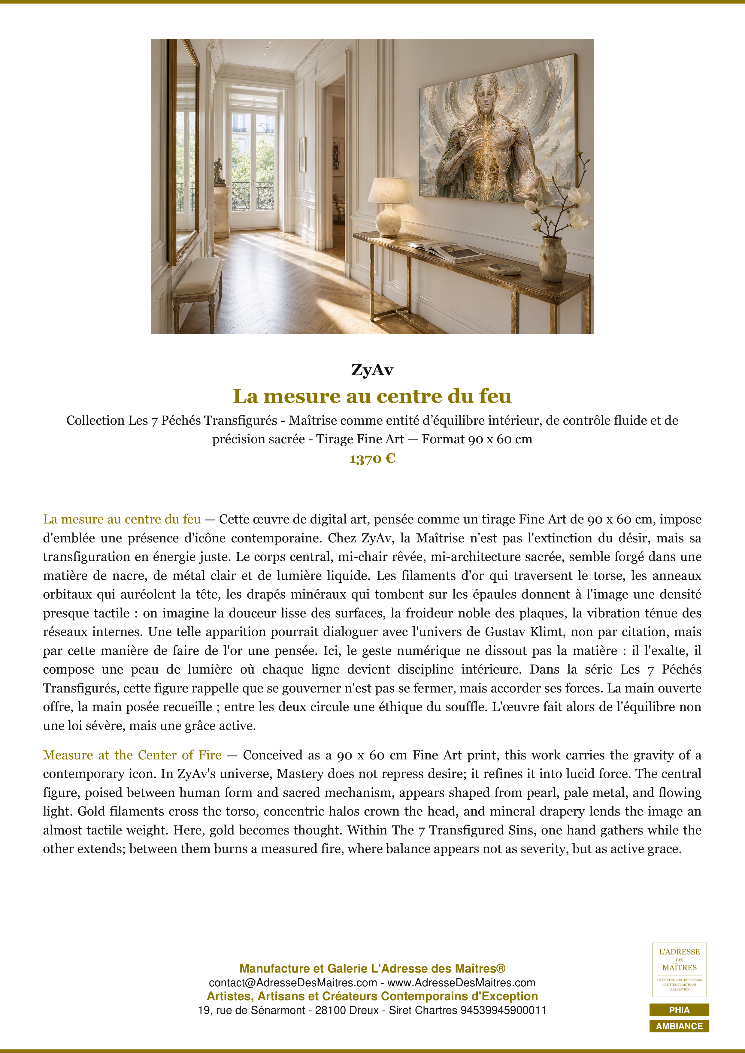 Fiche Premium Ambiance — La mesure au centre du feu — ZyAv — L'Adresse des Maîtres®