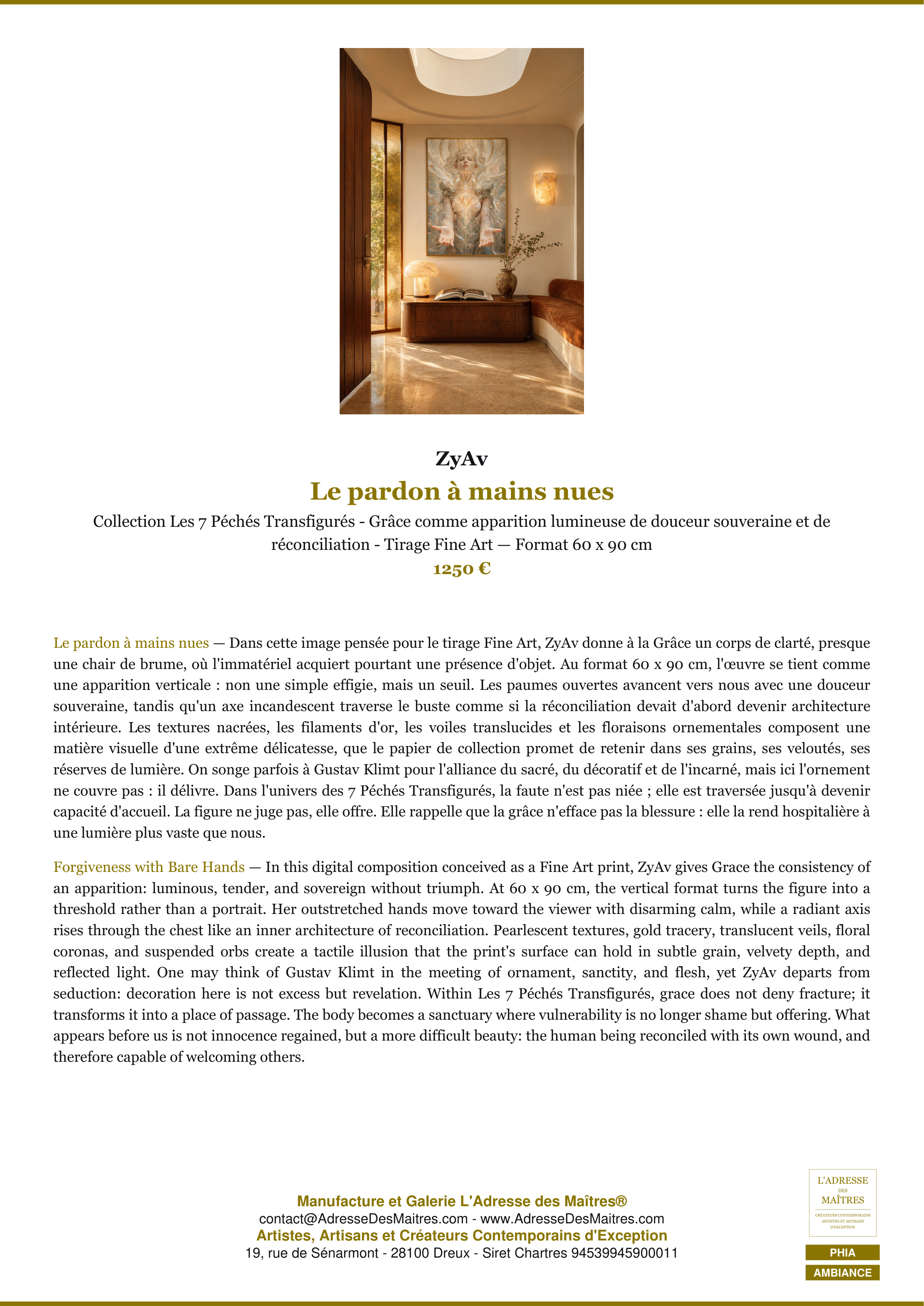 Fiche Premium Ambiance — Le pardon à mains nues — ZyAv — L'Adresse des Maîtres®