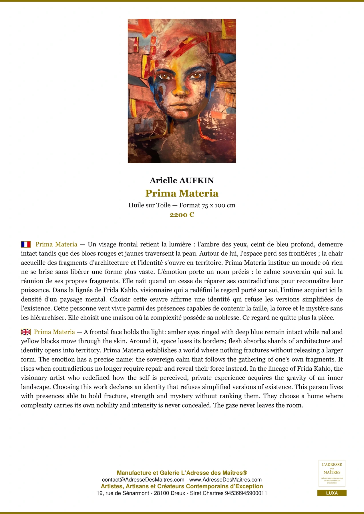 Prima Materia — Arielle AUFKIN