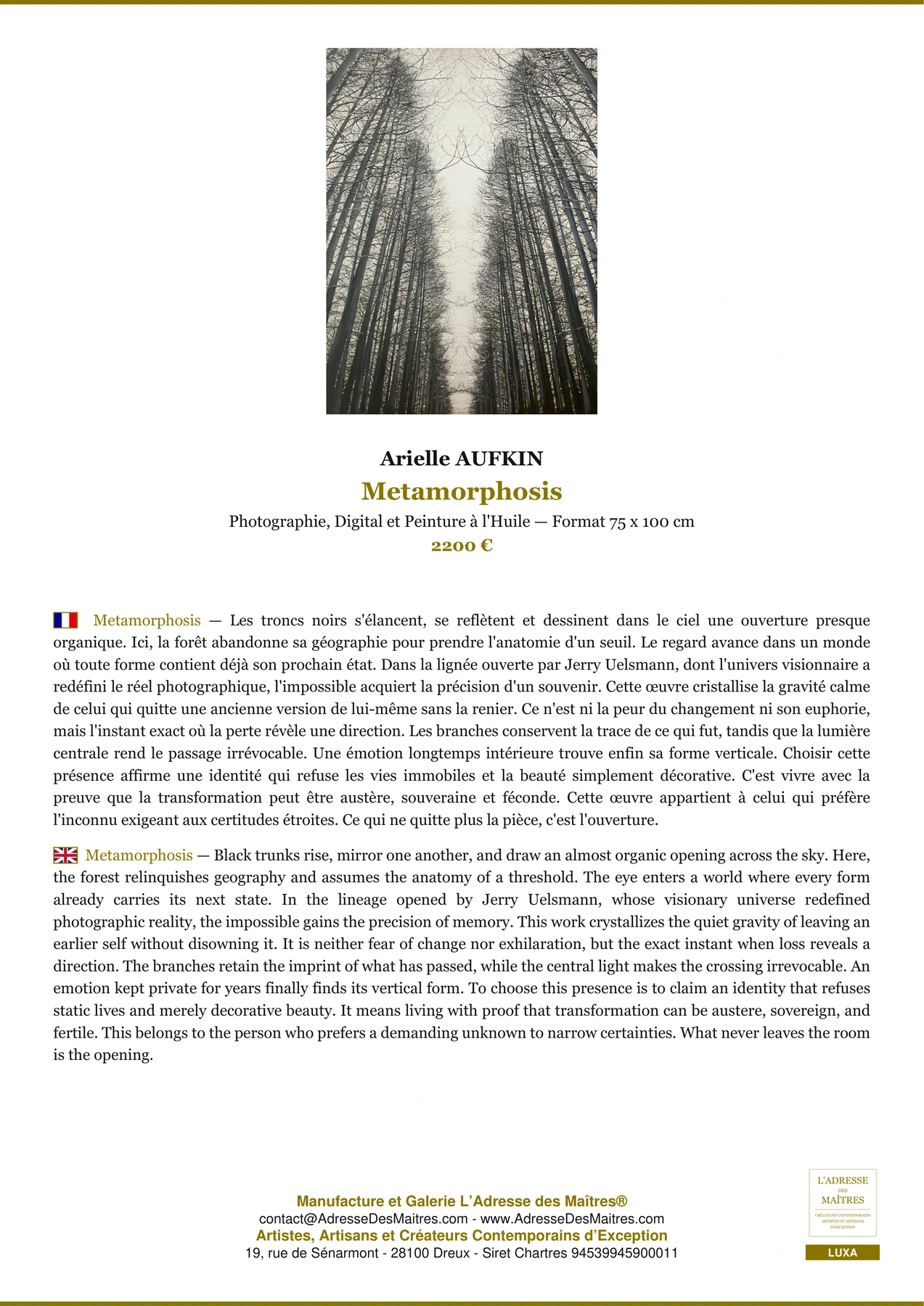Digital Art and Oil Painting, L'Adresse des Maîtres®