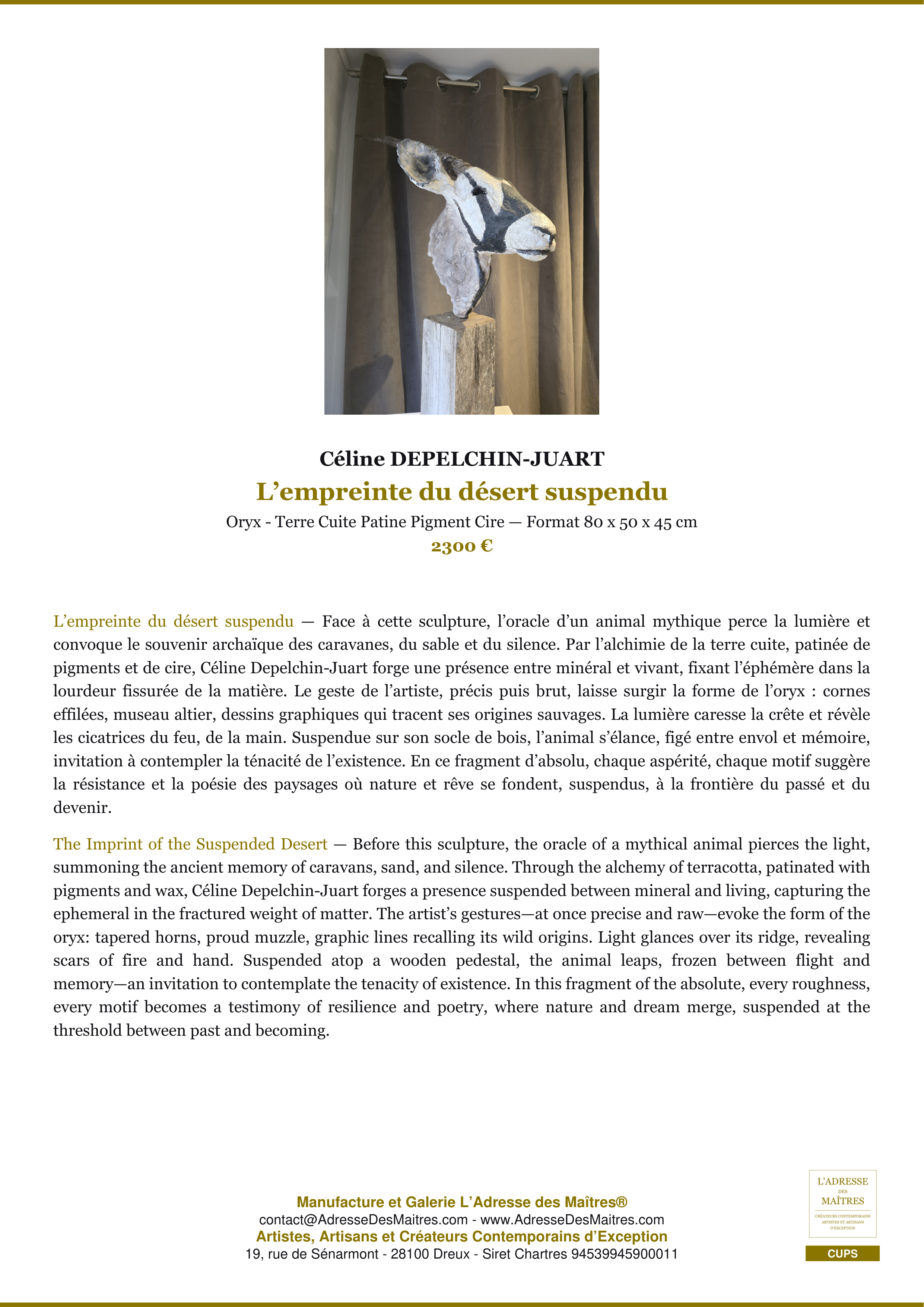 La huella del desierto suspendido — Céline DEPELCHIN-JUART