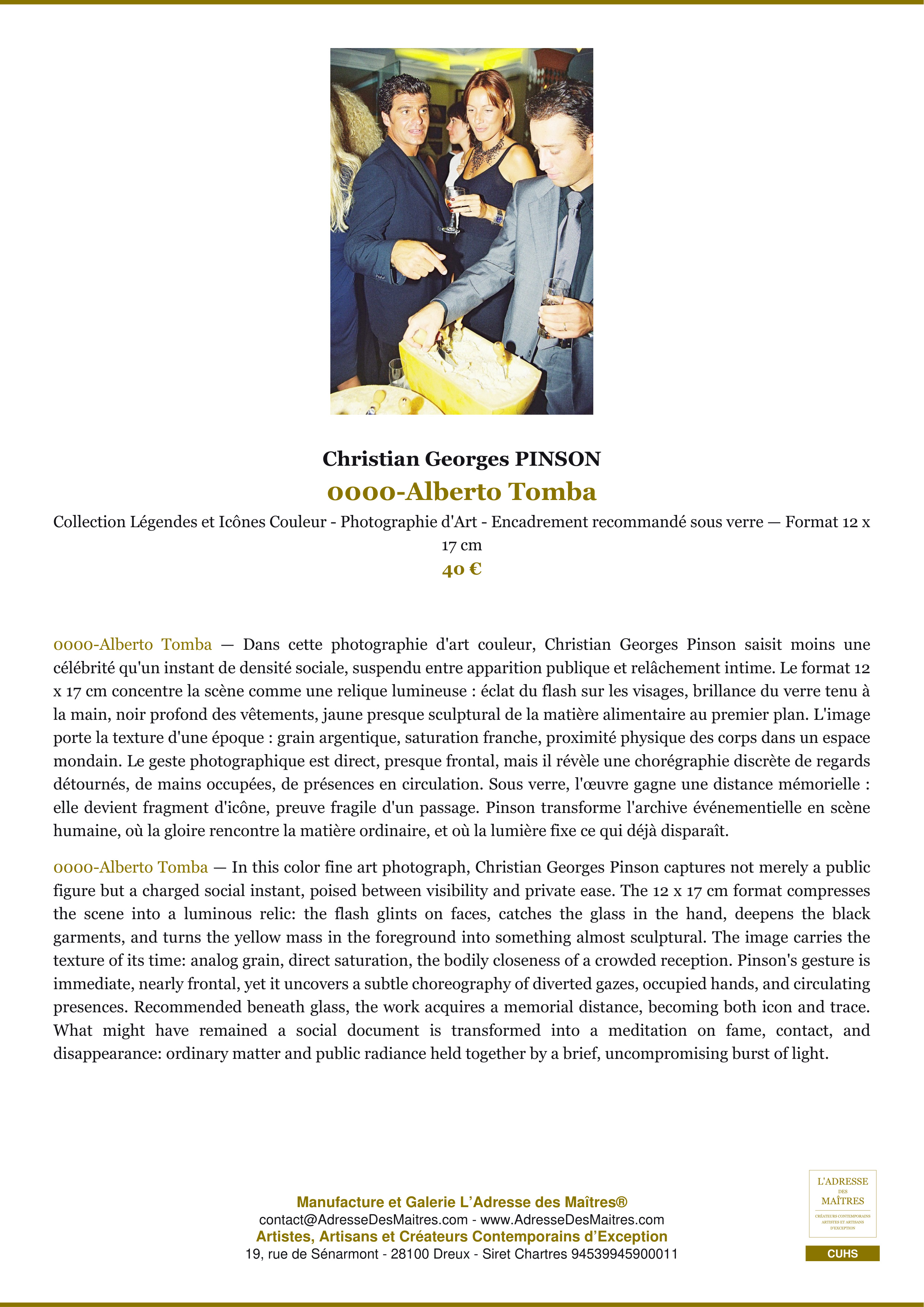 Fiche Premium — 0000-Alberto Tomba — Christian Georges PINSON — L'Adresse des Maîtres®