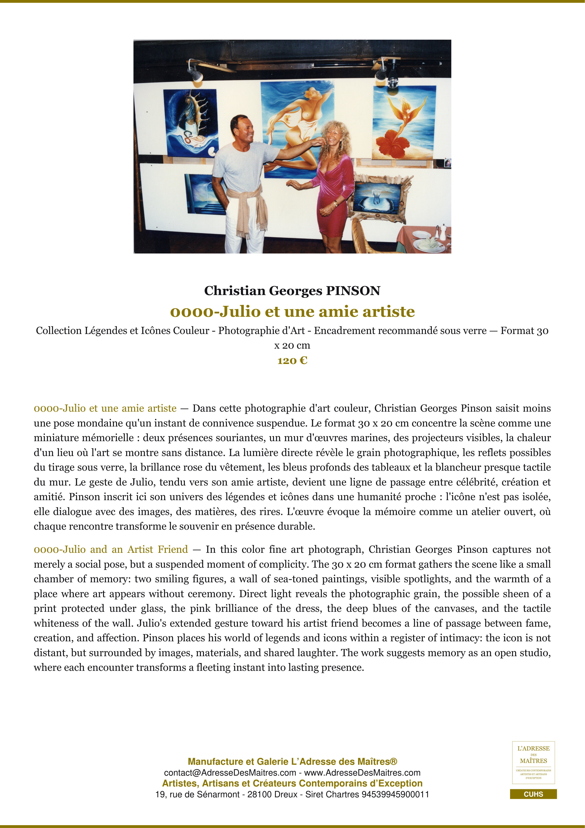 Fiche Premium — 0000-Julio et une amie artiste — Christian Georges PINSON — L'Adresse des Maîtres®