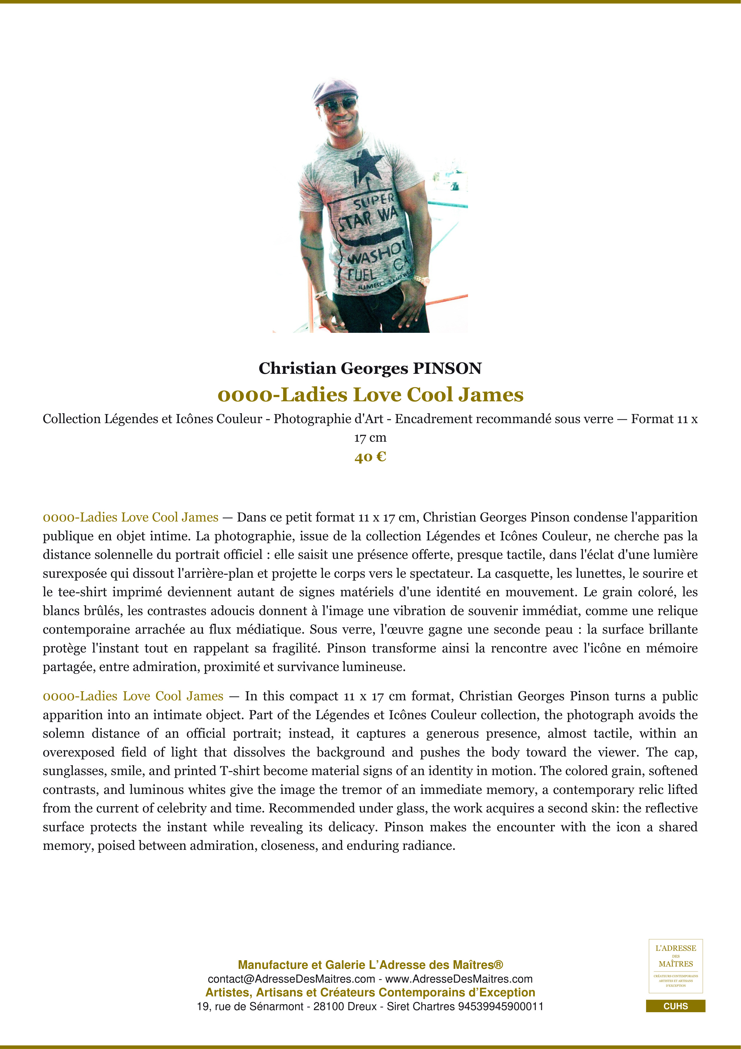 Fiche Premium — 0000-Ladies Love Cool James — Christian Georges PINSON — L'Adresse des Maîtres®