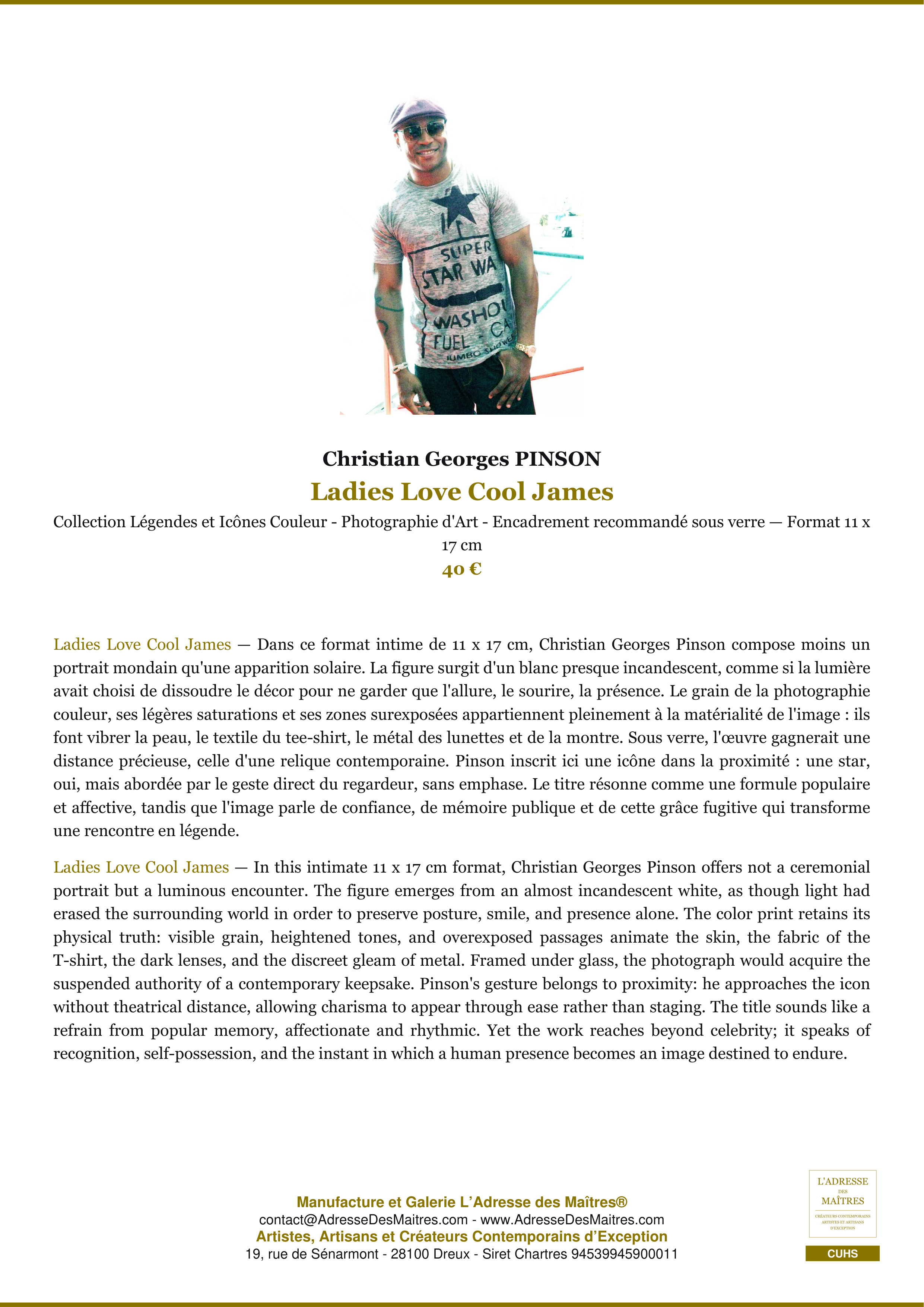 Fiche Premium — Ladies Love Cool James — Christian Georges PINSON — L'Adresse des Maîtres®