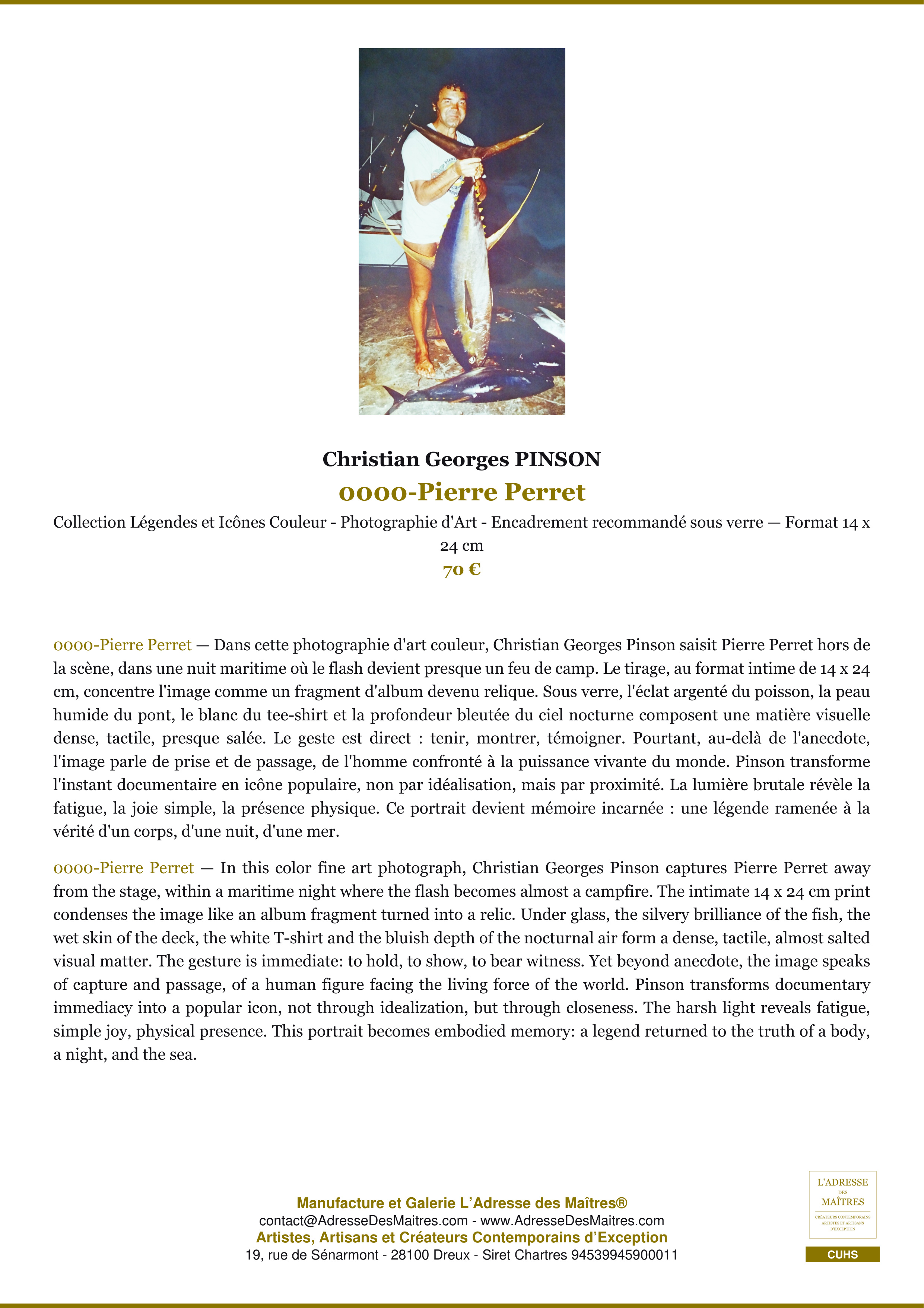 Fiche Premium — 0000-Pierre Perret — Christian Georges PINSON — L'Adresse des Maîtres®
