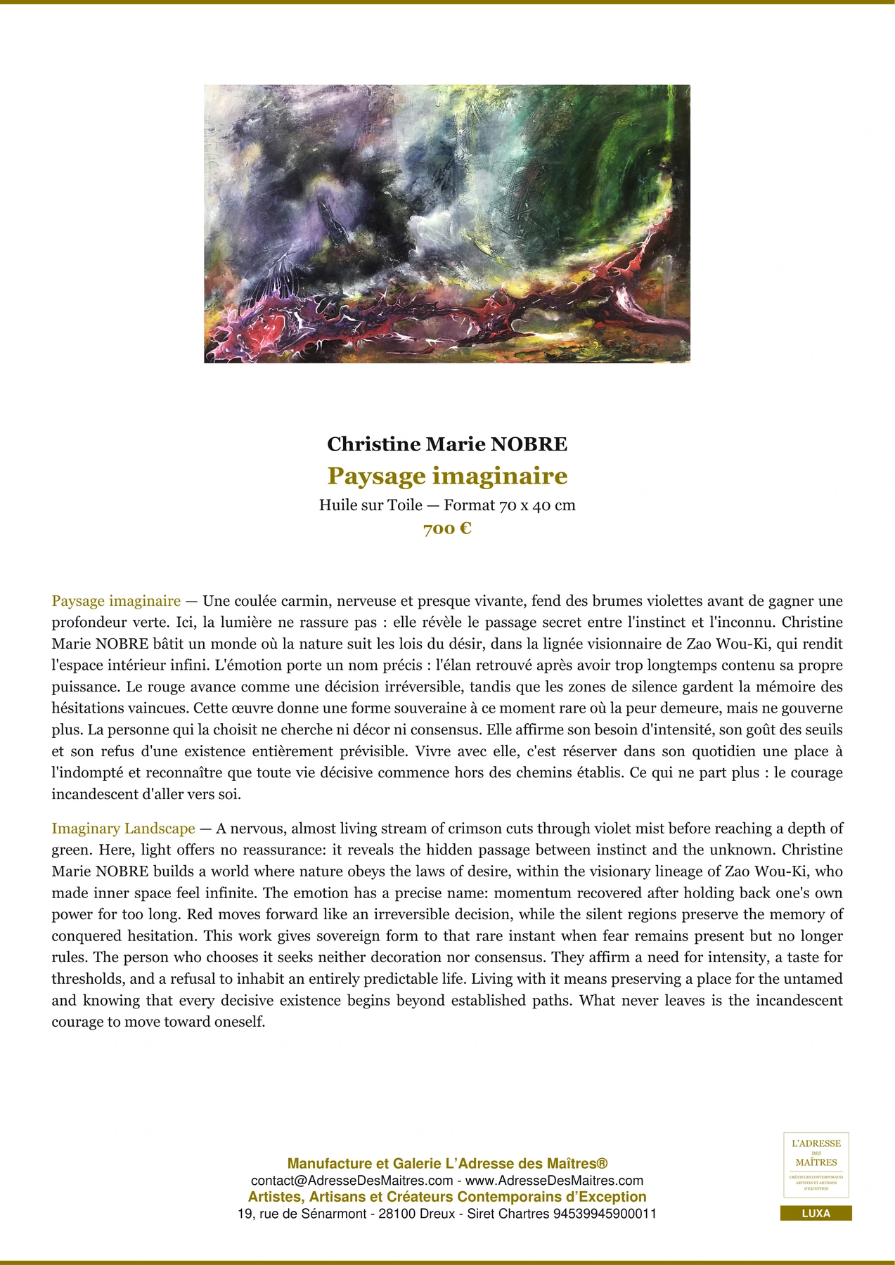 Paysage imaginaire — Christine Marie NOBRE