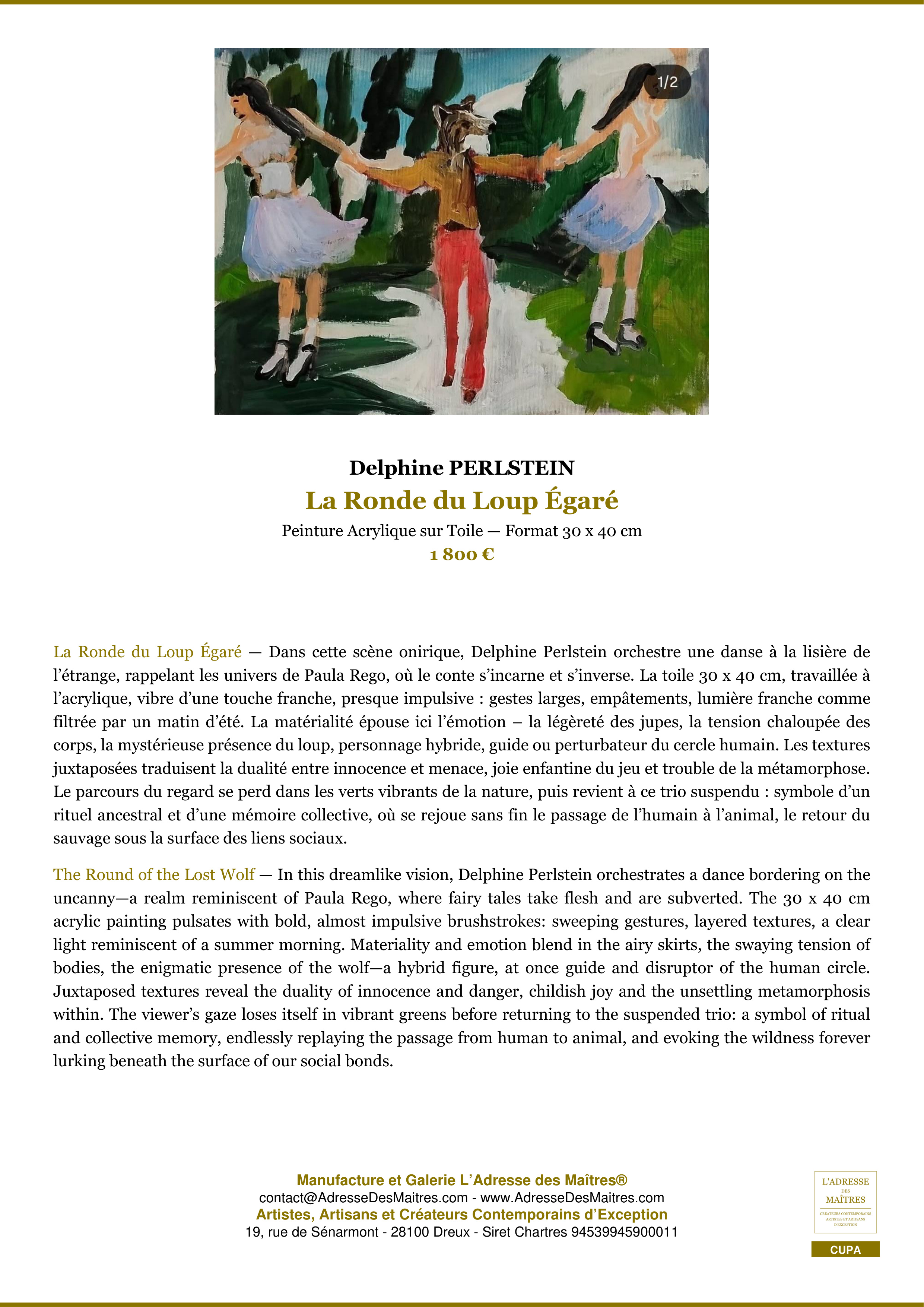 Fiche Premium — La Ronde du Loup Égaré — Delphine PERLSTEIN — L'Adresse des Maîtres®