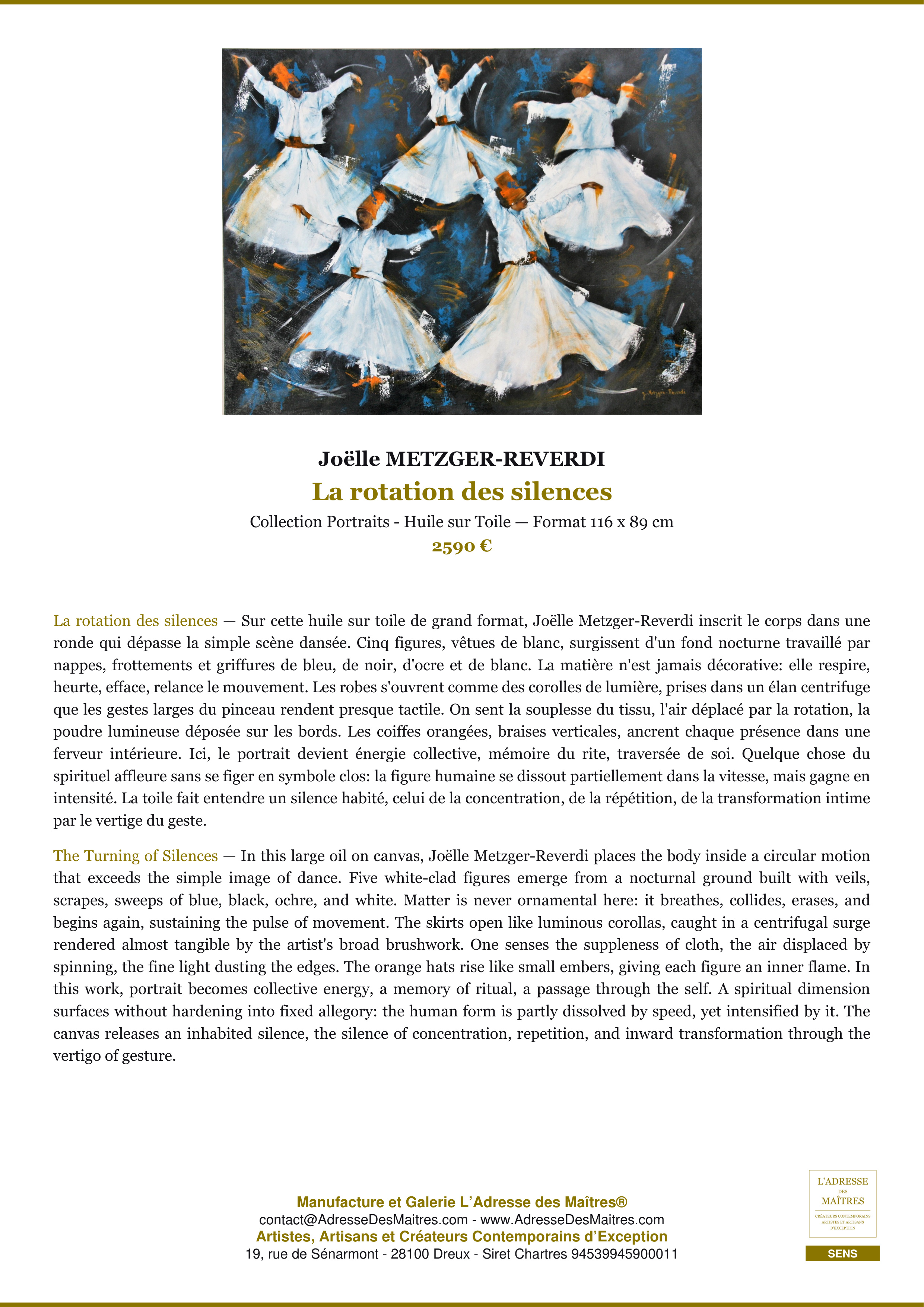 Fiche Premium — La rotation des silences — Joëlle METZGER-REVERDI — L'Adresse des Maîtres®