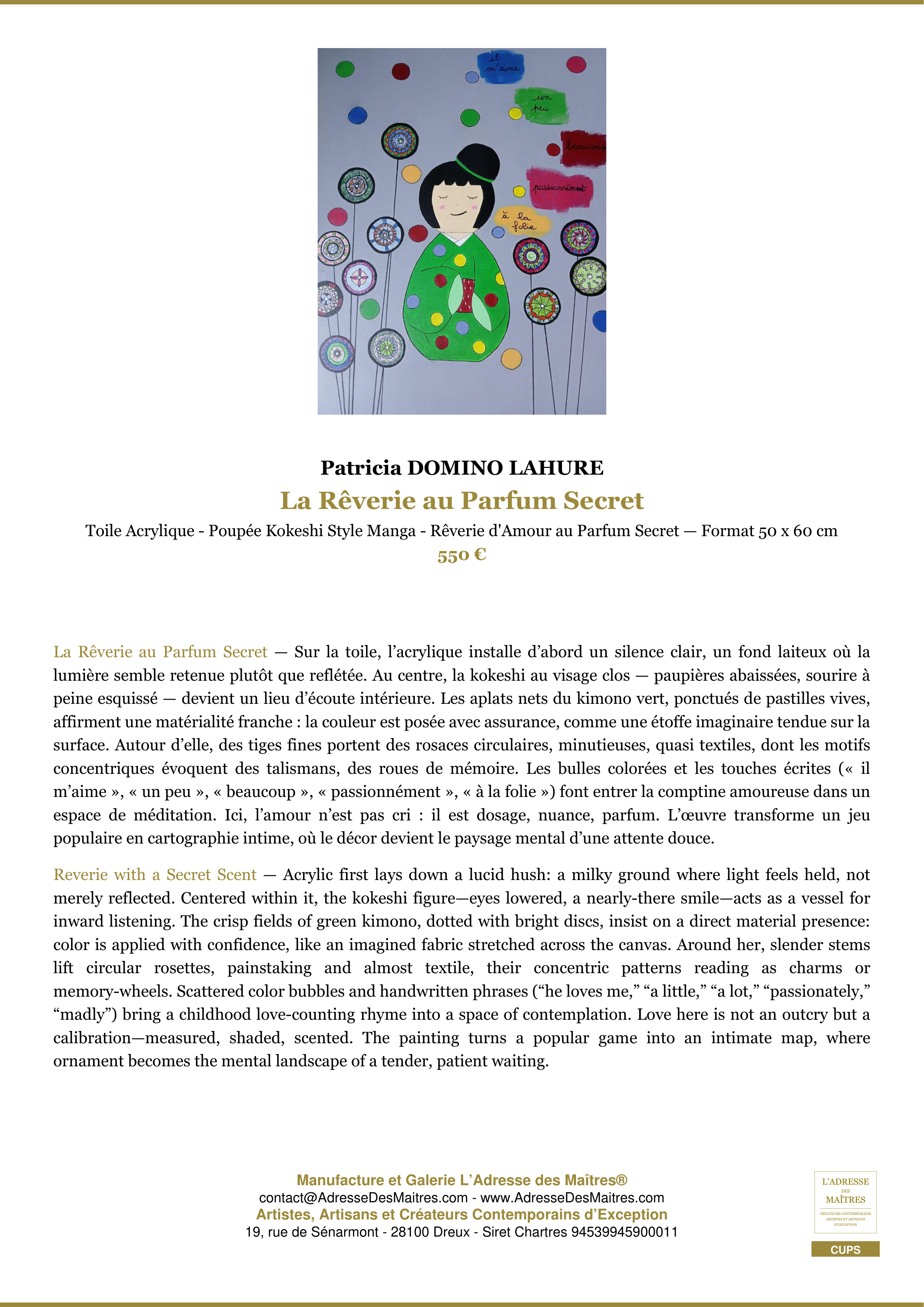 Fiche Premium — La Rêverie au Parfum Secret — Patricia DOMINO LAHURE — L'Adresse des Maîtres®