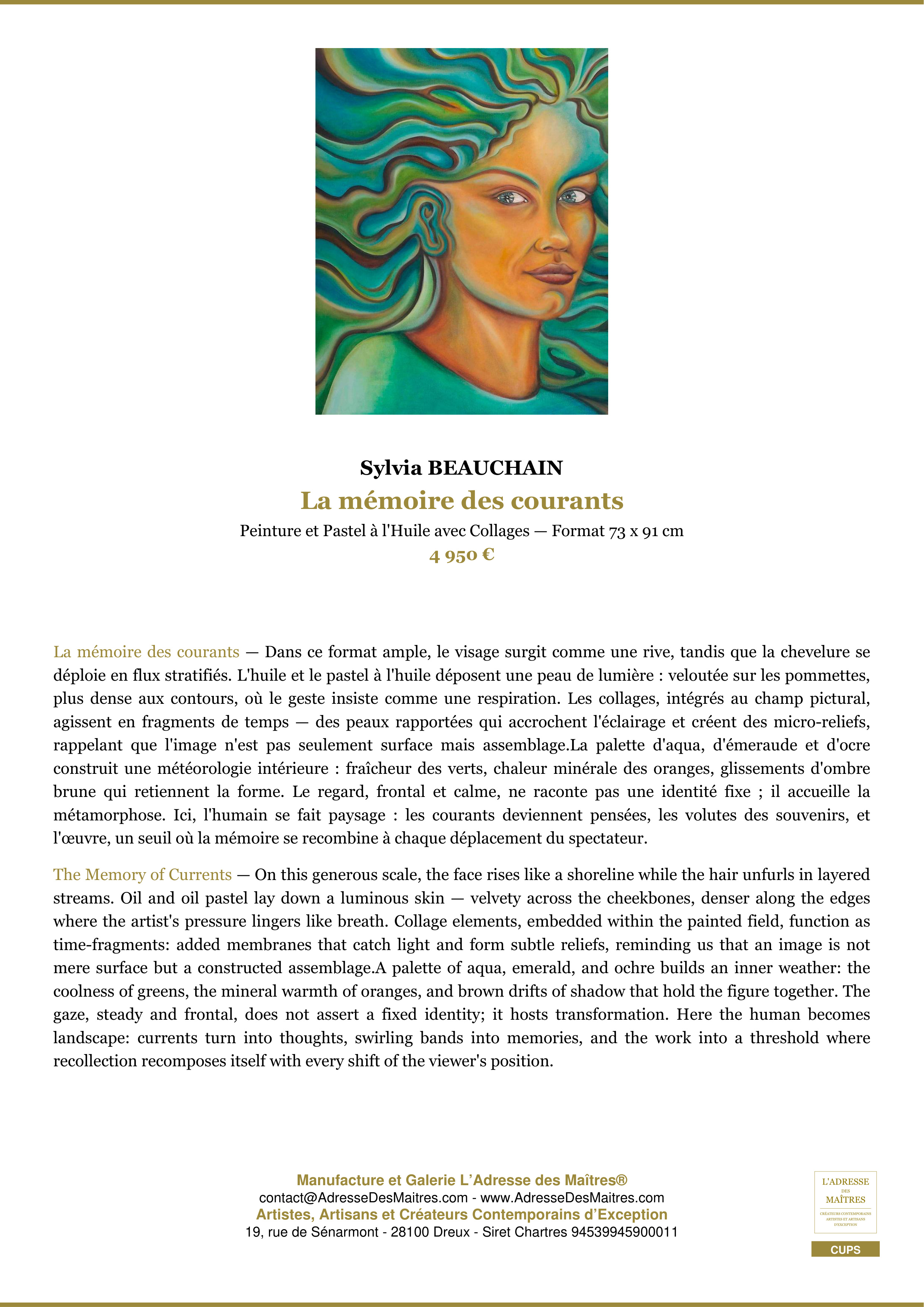 Fiche Premium — La mémoire des courants — Sylvia BEAUCHAIN — L'Adresse des Maîtres®