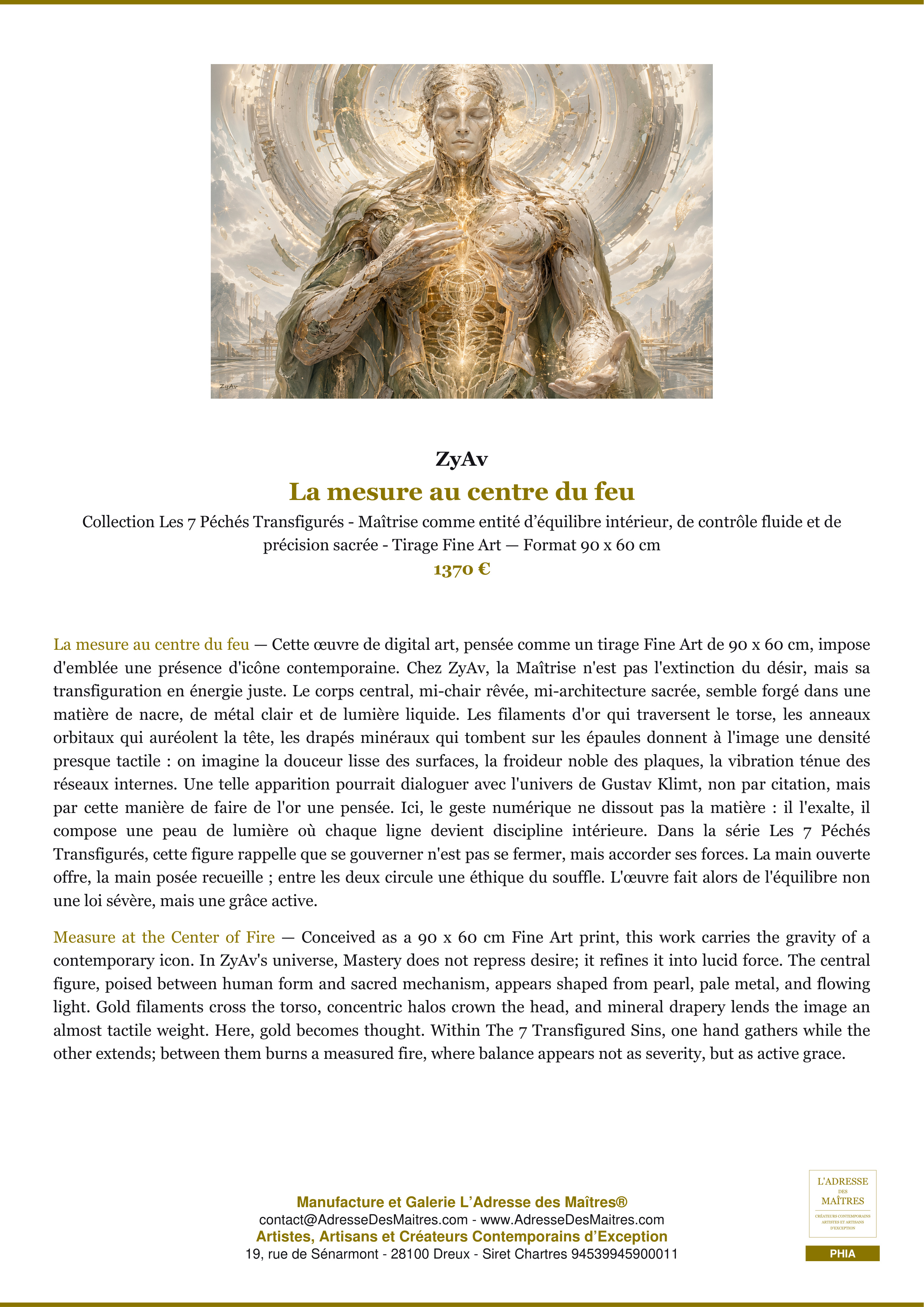 Fiche Premium — La mesure au centre du feu — ZyAv — L'Adresse des Maîtres®