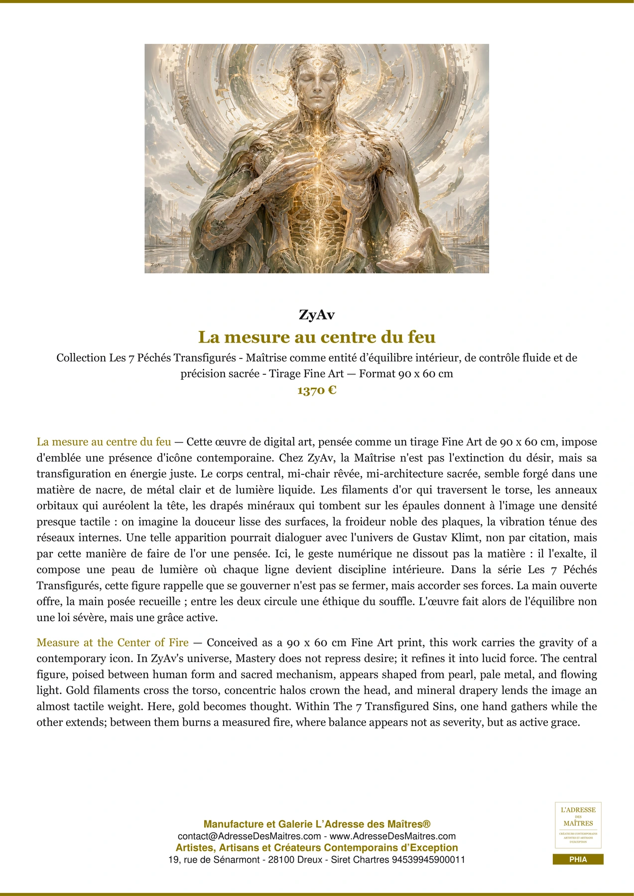 Fiche Premium — La mesure au centre du feu — ZyAv — L'Adresse des Maîtres®