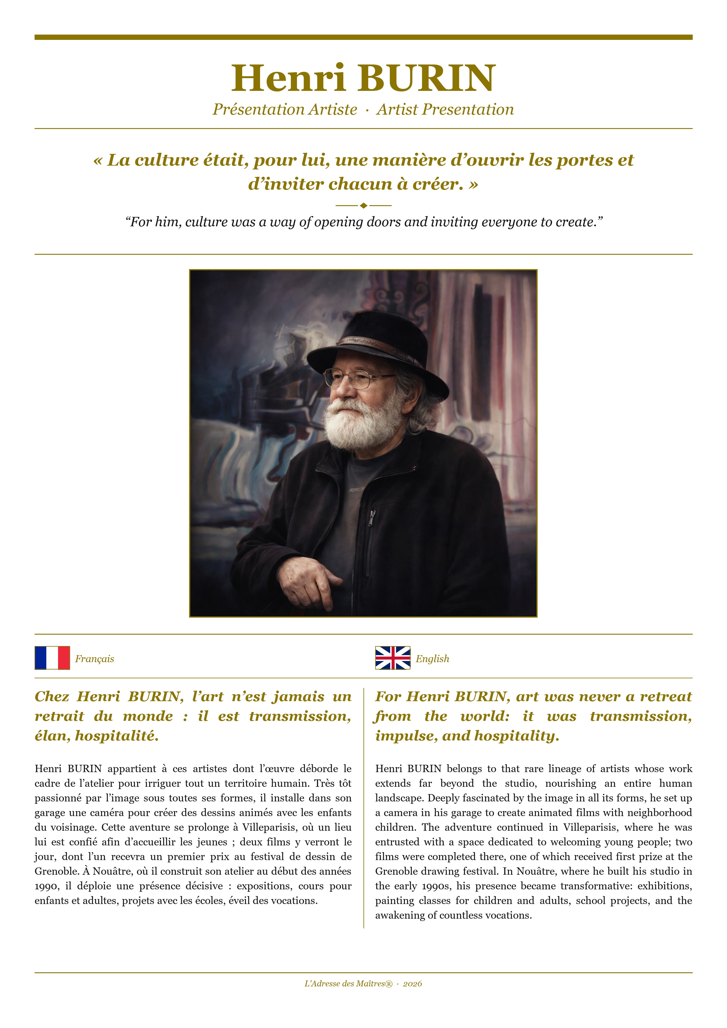 Présentation Artiste