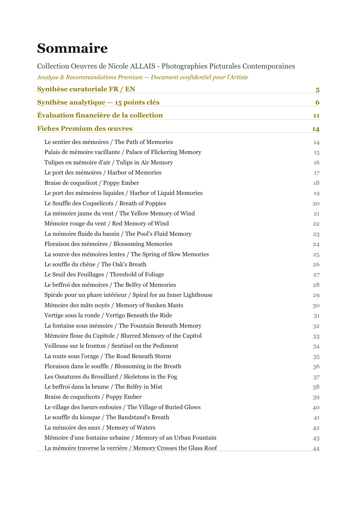 Rapport d’Analyse et de Recommandations pour Artistes