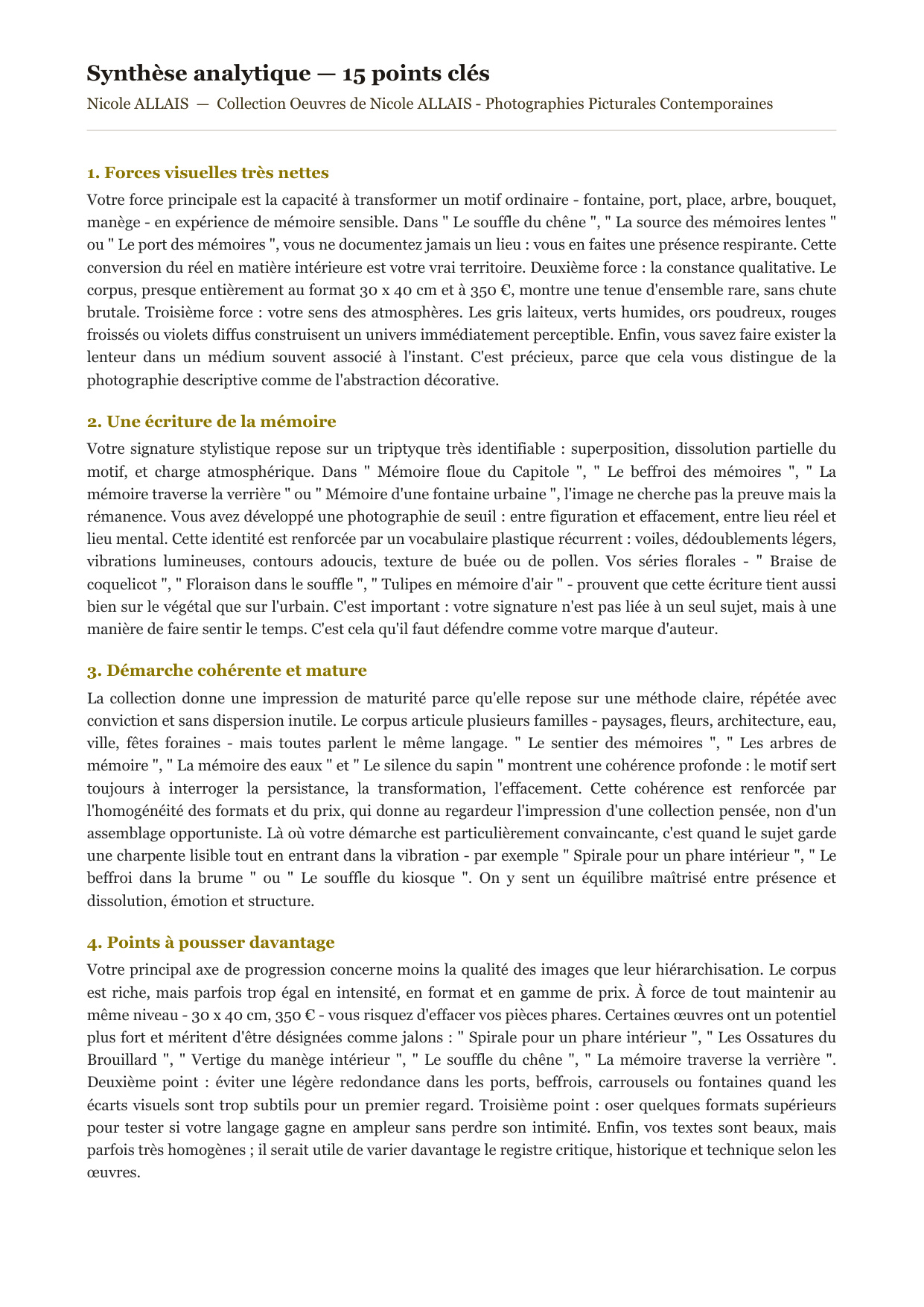 Rapport d’Analyse et de Recommandations pour Artistes